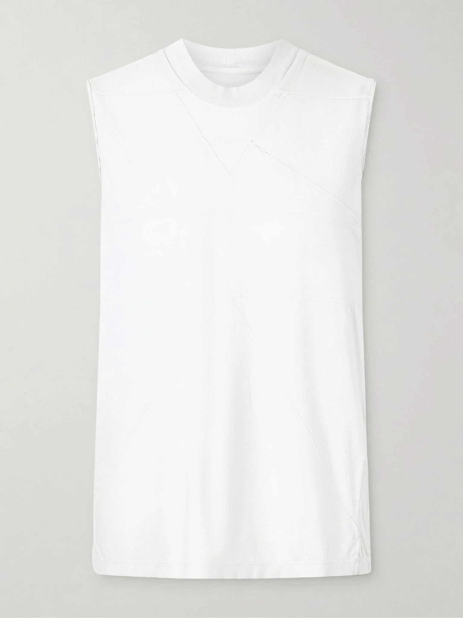 Paneled cotton-jersey tank top Off-white - 1