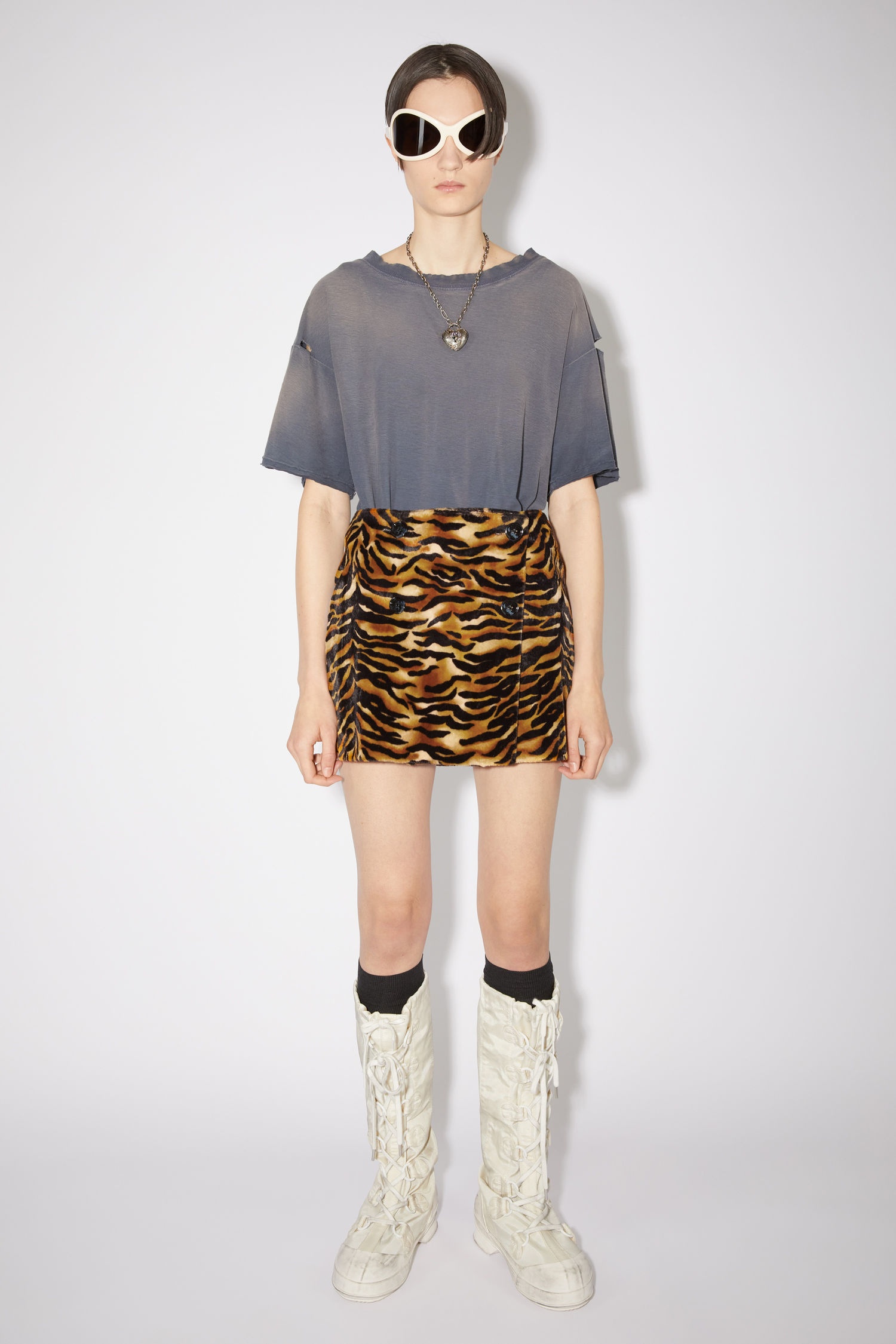 Tiger print skirt - Orange/black - 2