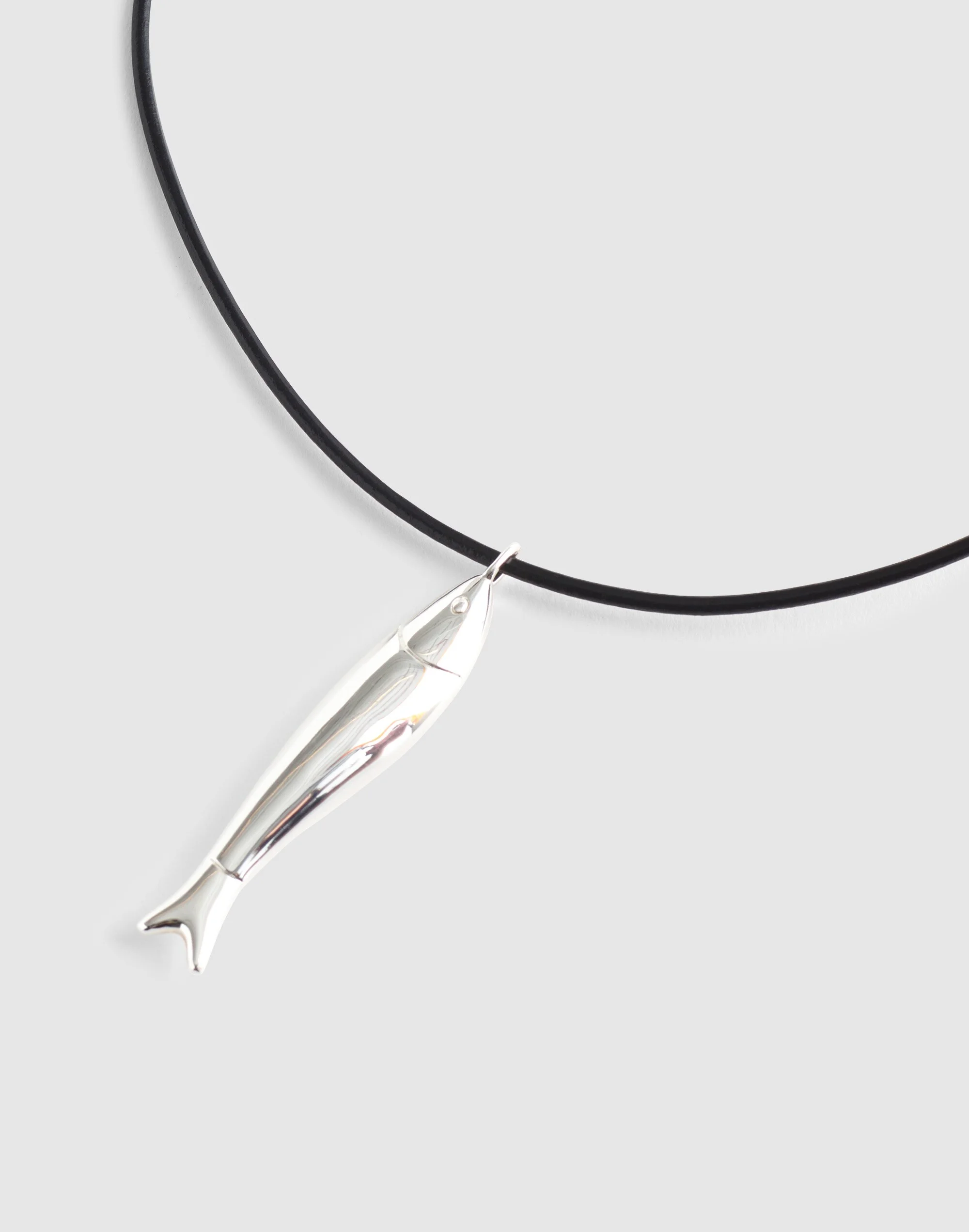 Fish Pendant Cord Necklace - 1