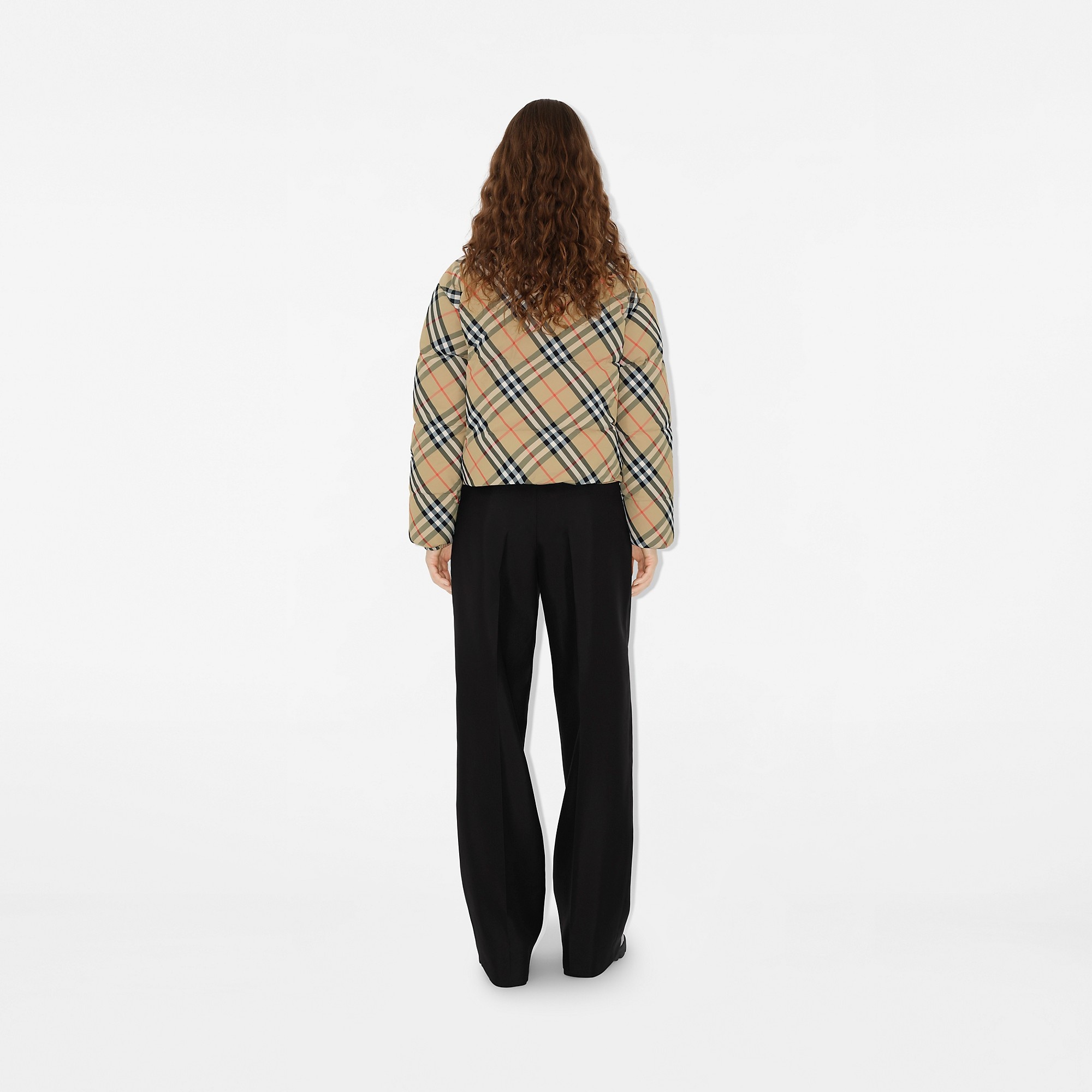 Reversible Check Nylon Puffer Jacket - 4