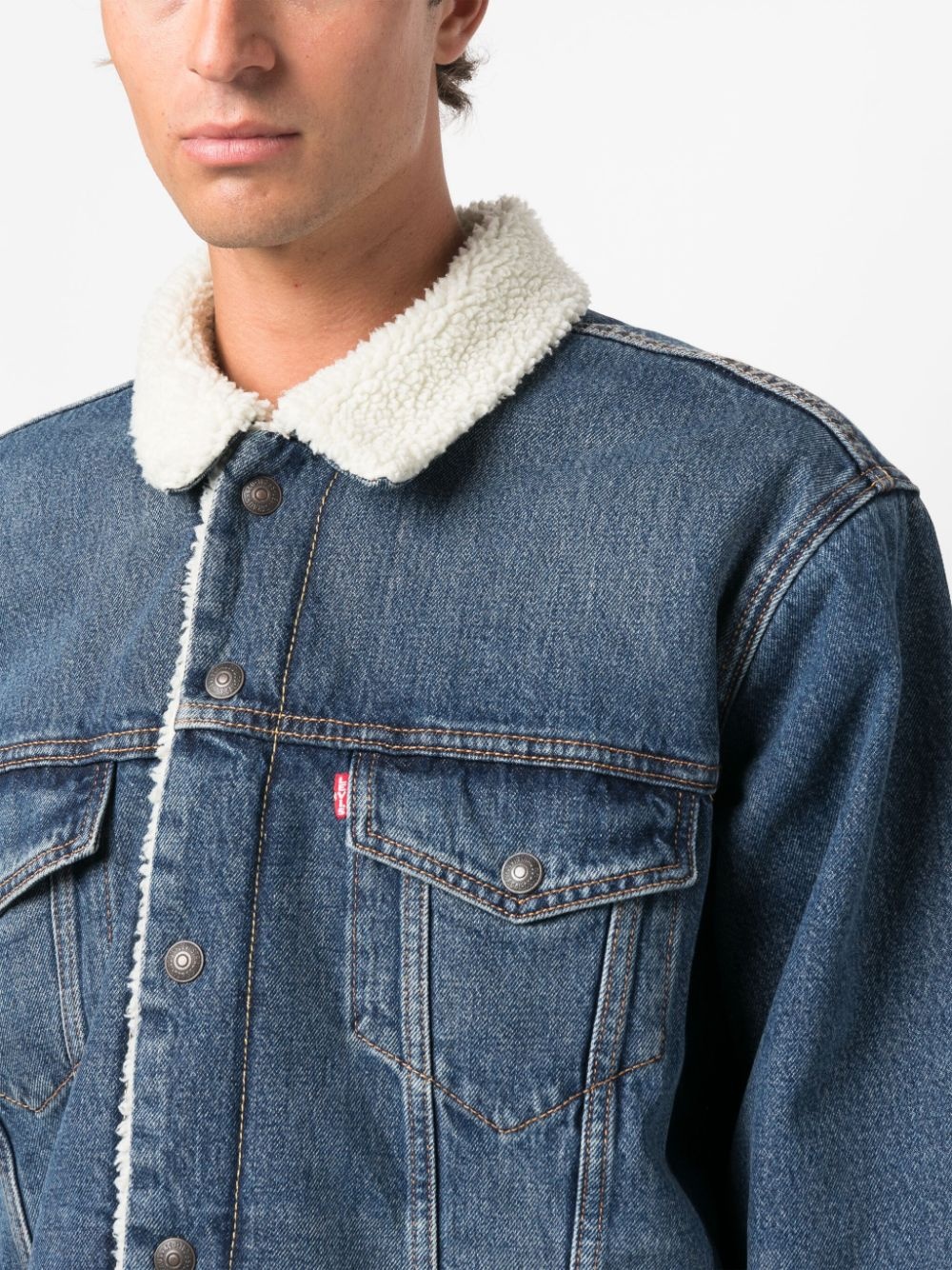 Type III faux shearling-trim denim jacket - 5