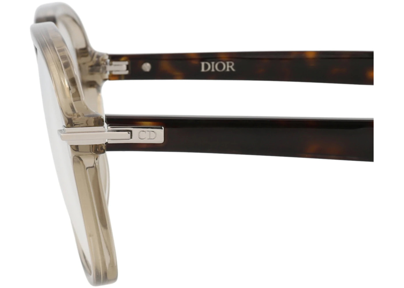 Dior Aviator-Frame Acetate Optical Frames Beige Black Transparent (DM50007I-57-059) - 4