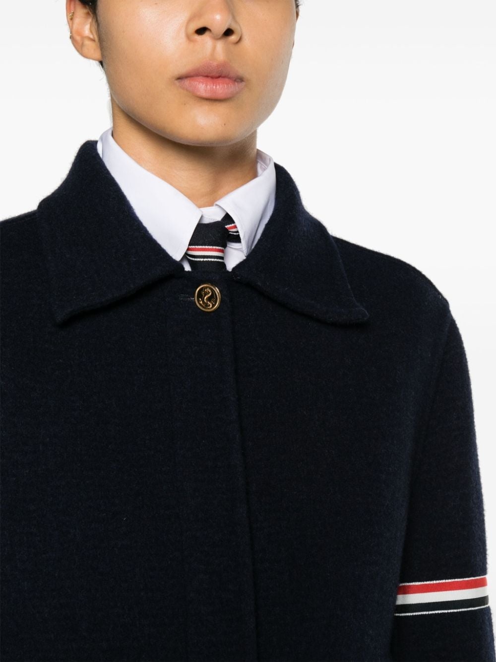 RWB-striped shearling-collar jacket - 6