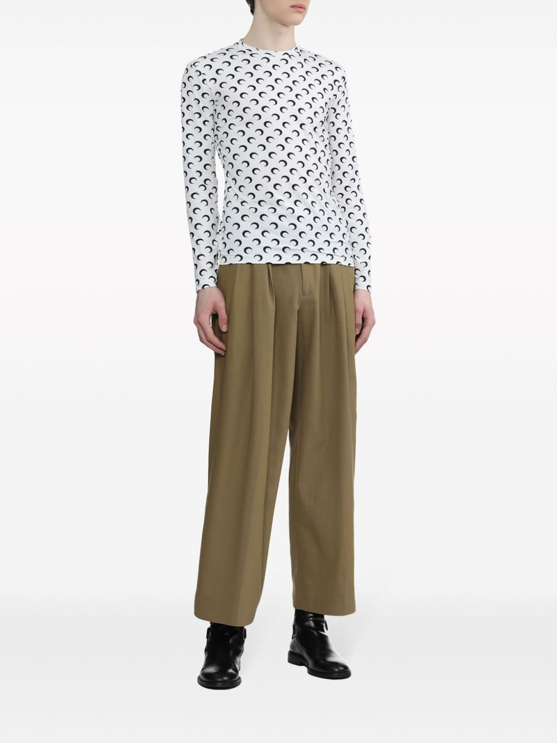 Marine Serre Regenerated moon-print long-sleeve T-shirt outlook