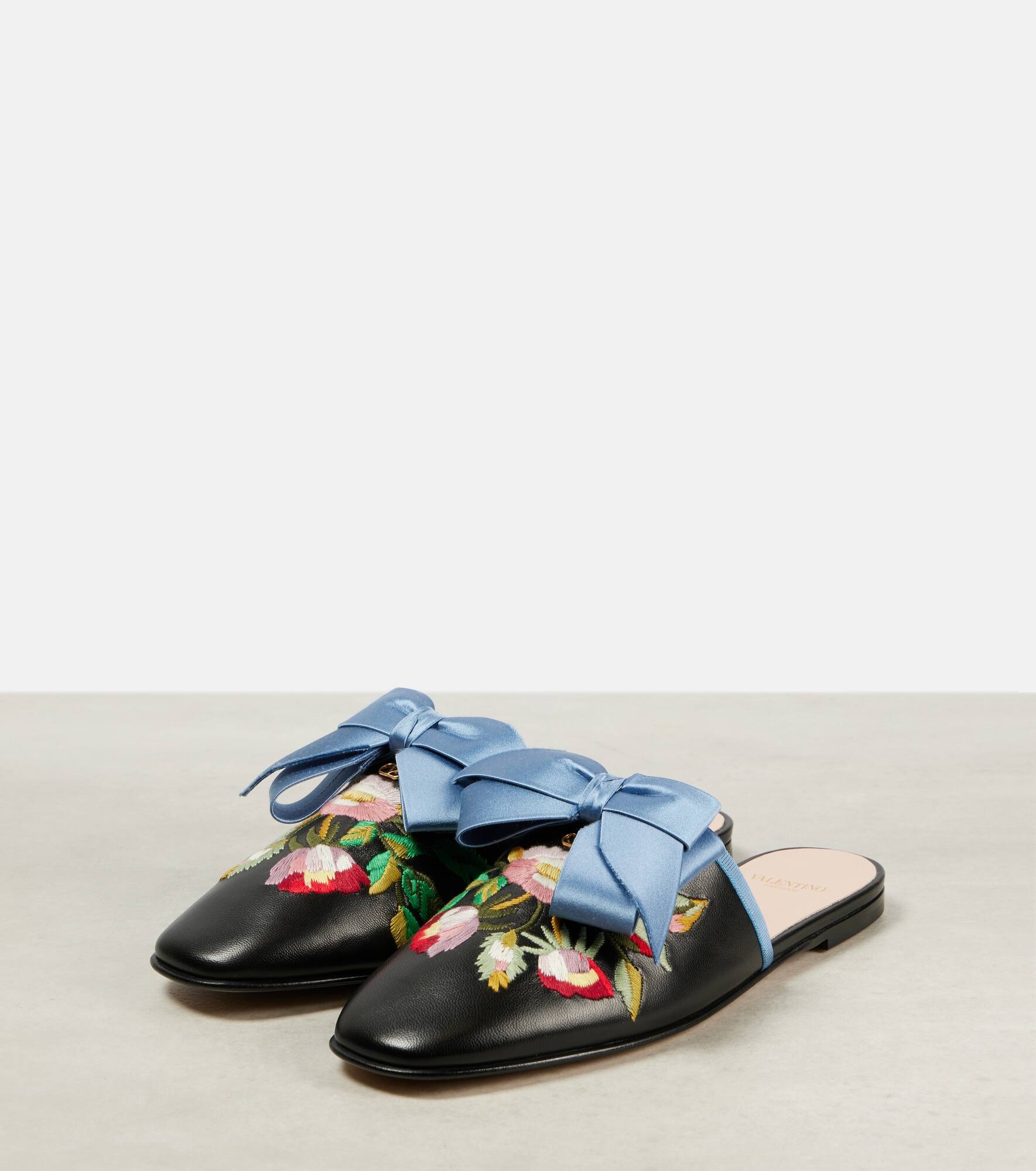 Beauregard embroidered leather mules - 4