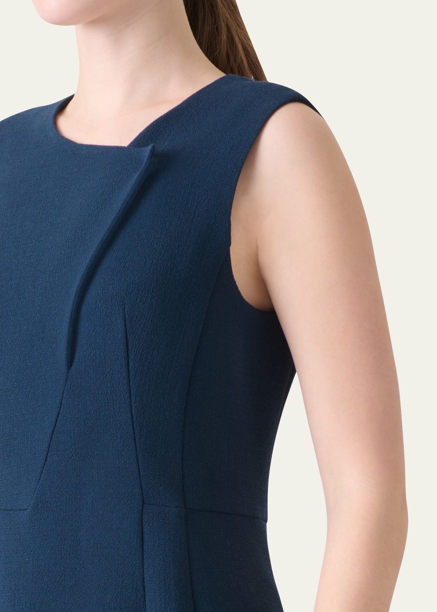 Double-Face Wool Crepe Sheath Dress - 5