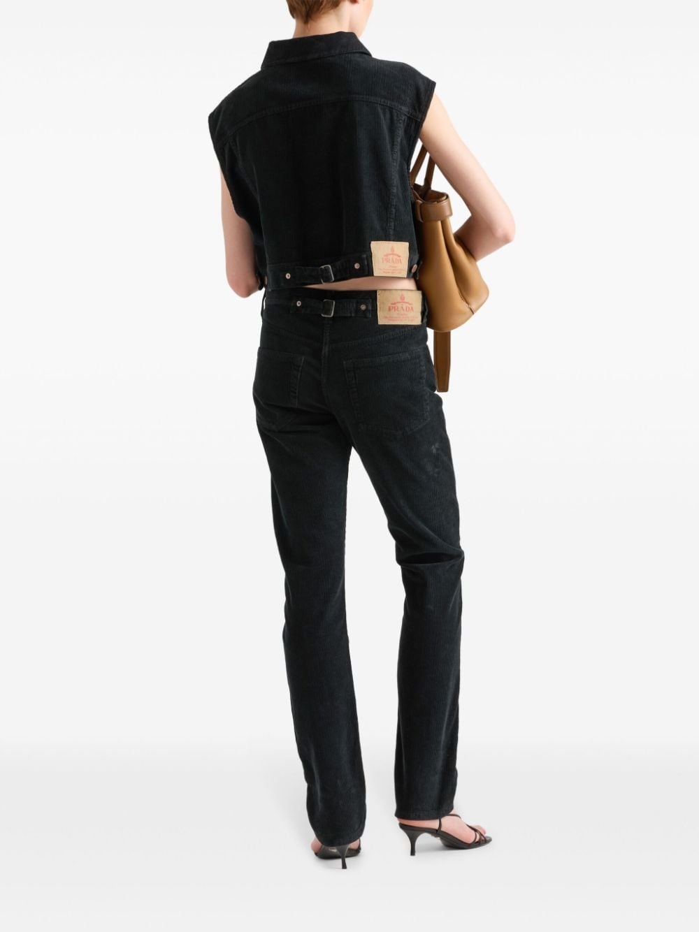 logo-patch tapered jeans - 3