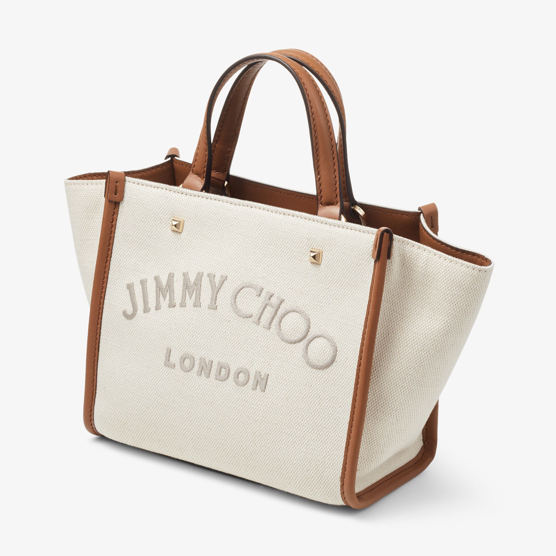 Varenne Tote S
Natural Recycled Cotton Canvas and Tan Leather Logo Tote Bag - 5