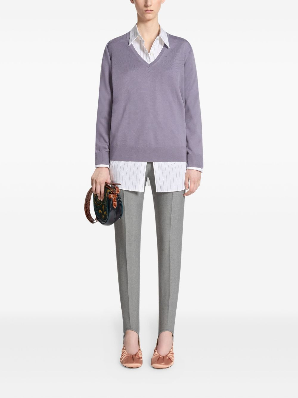 V-neck merino wool sweater - 2