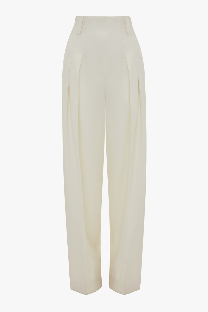 높은 Waisted 꼬인 Trouser 에 Ivory 1