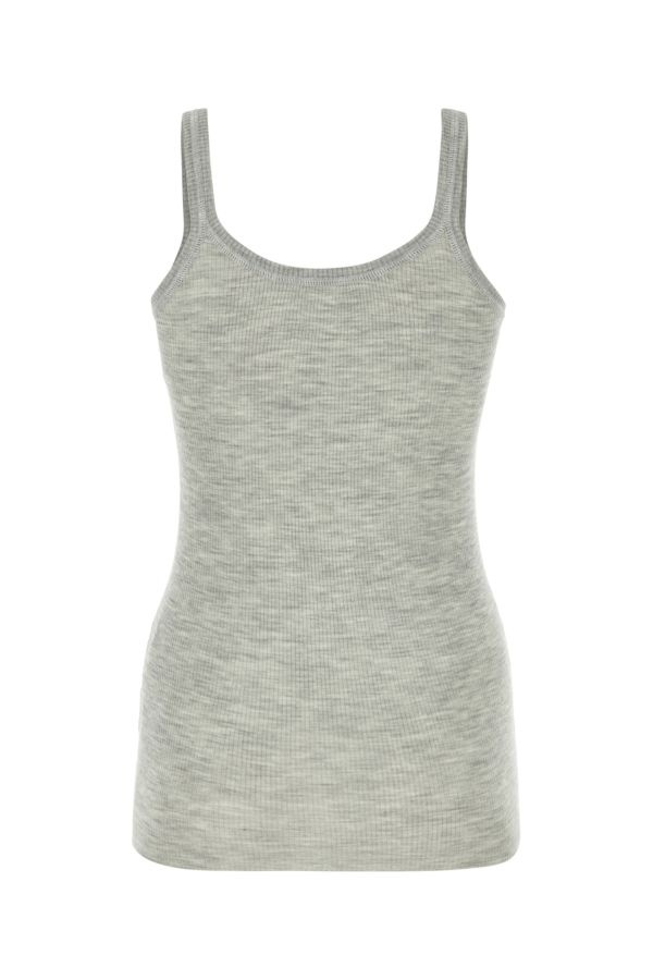 Melange grey wool tank top - 2