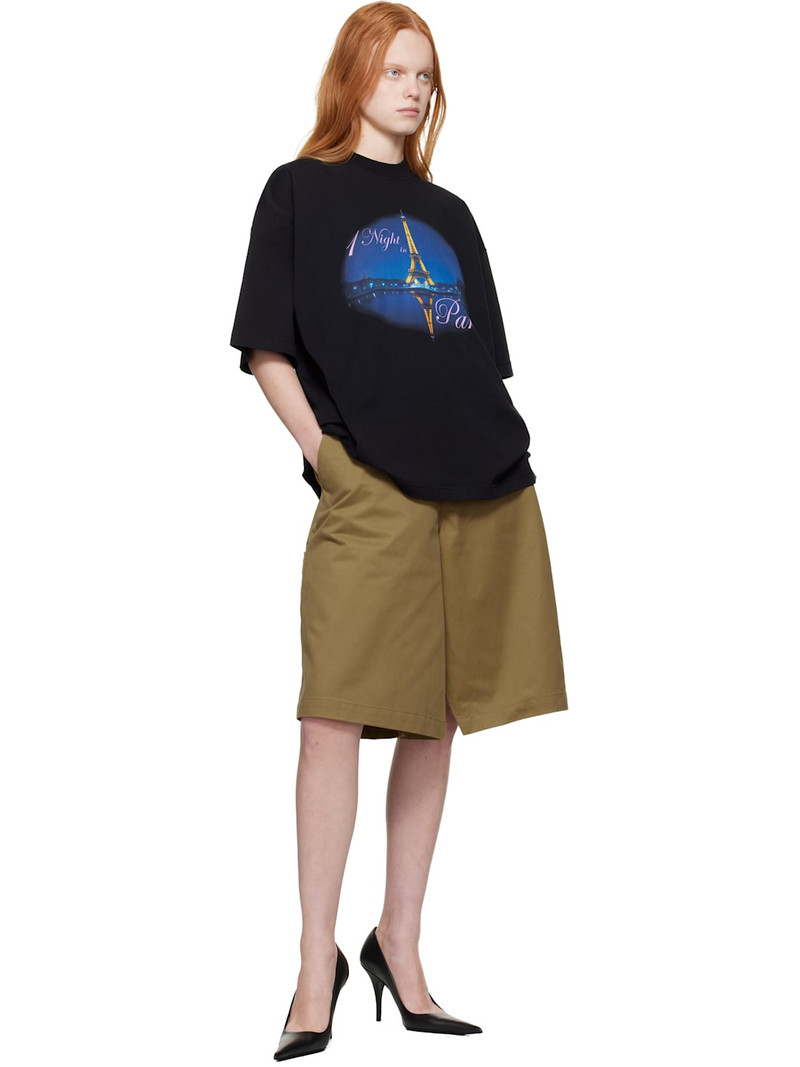 VETEMENTS Black 'Night In Paris' Oversized T-shirt outlook