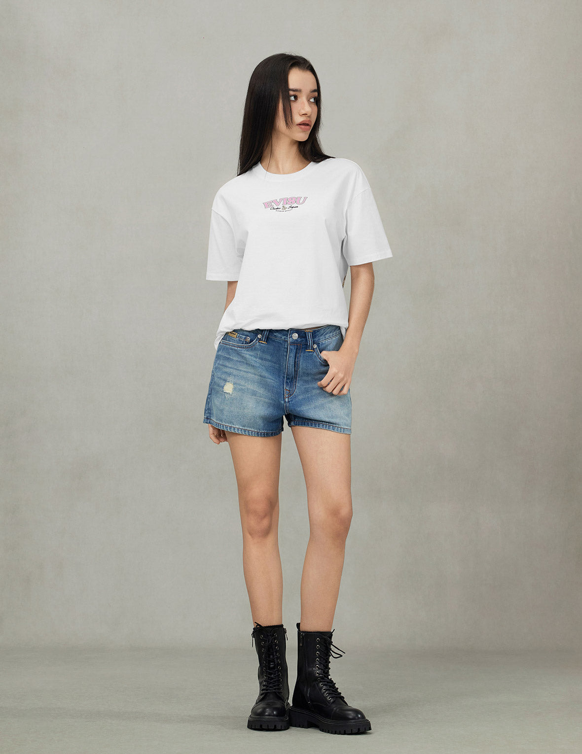 Twisted Rope and Daicock Anchor Print Oversized T-Shirt - 3