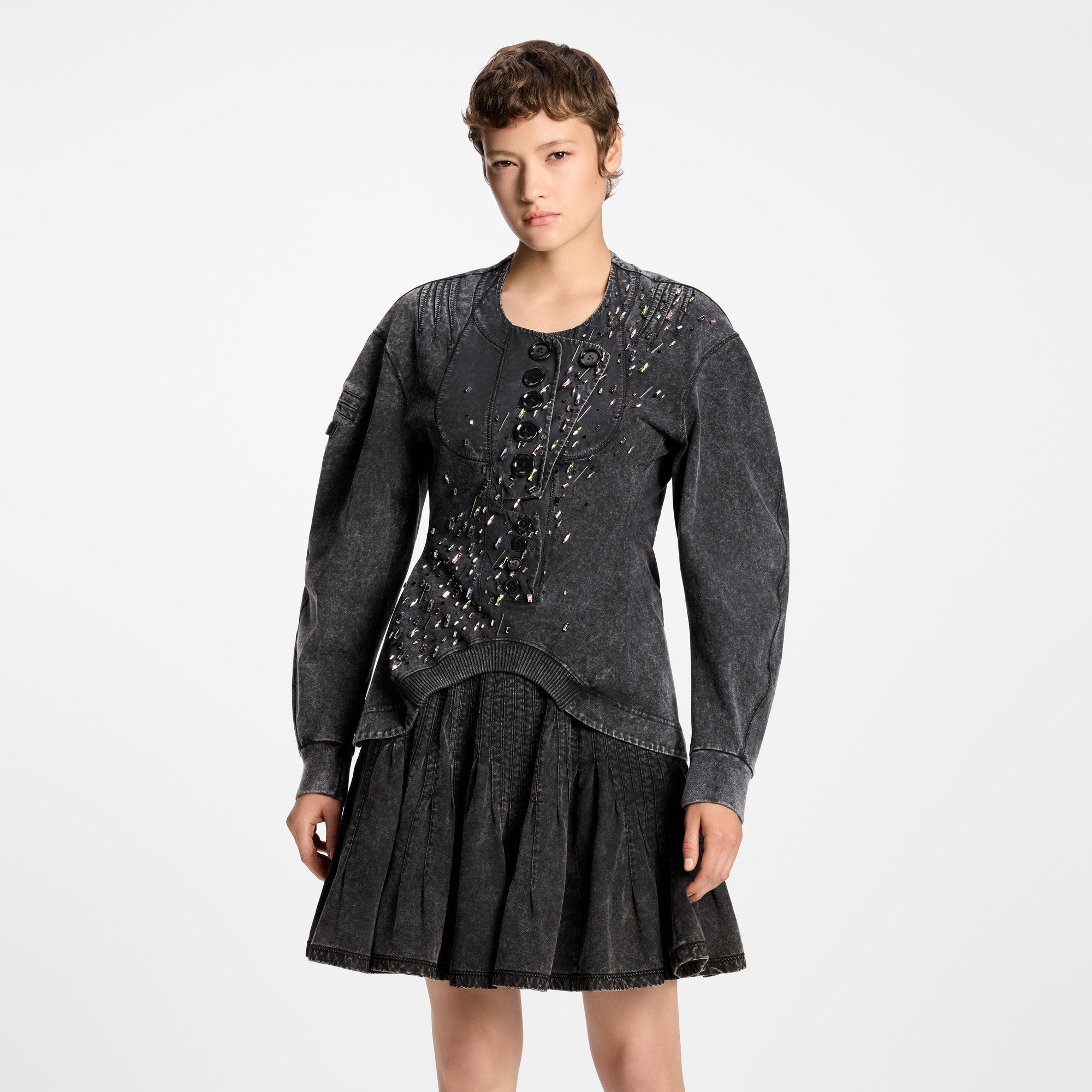 Pleated Jersey Skirt - 4