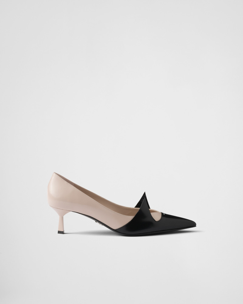 Prada Two-tone brushed leather pumps outlook