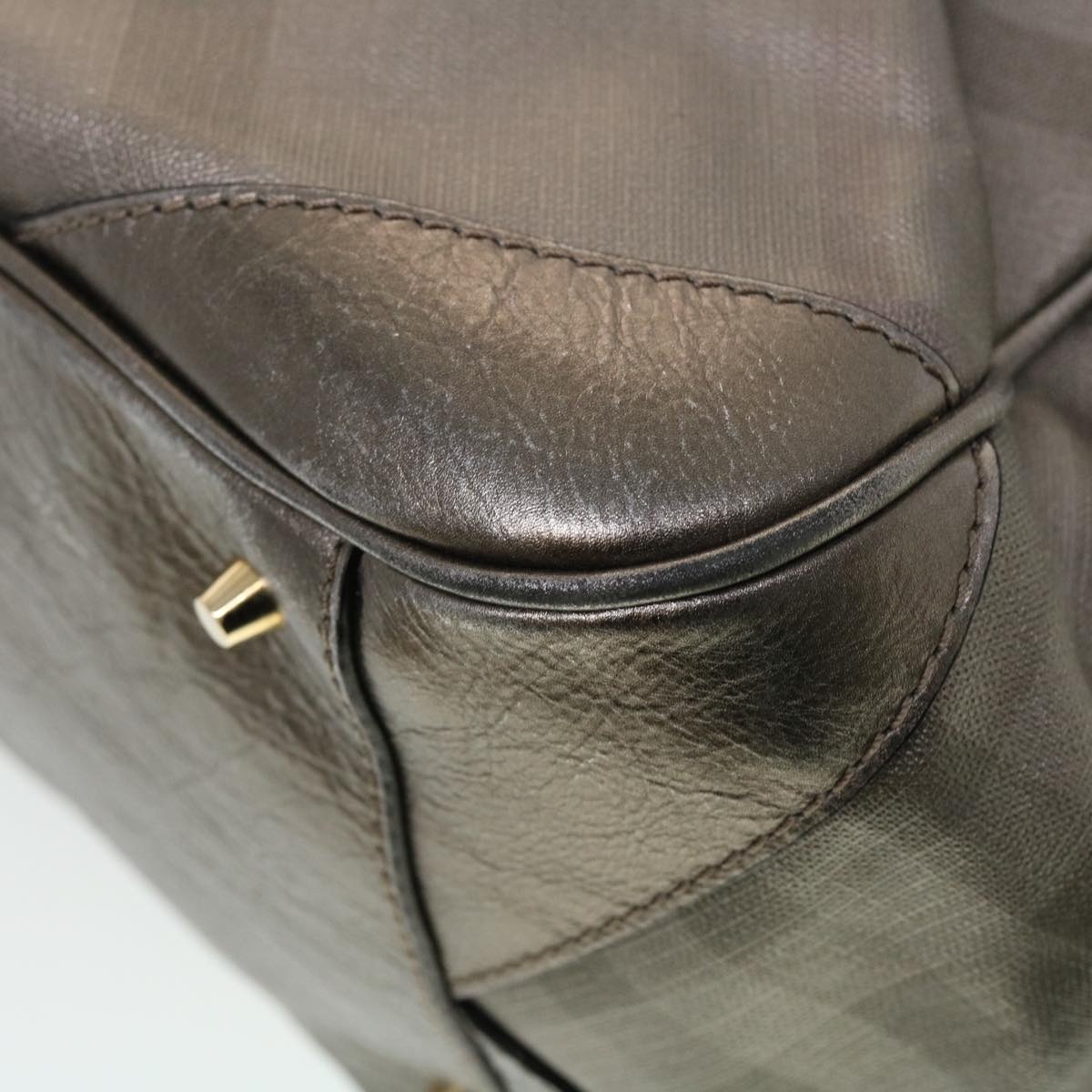 Burberry Nova Check Shoulder Bag Leather Silver - 15