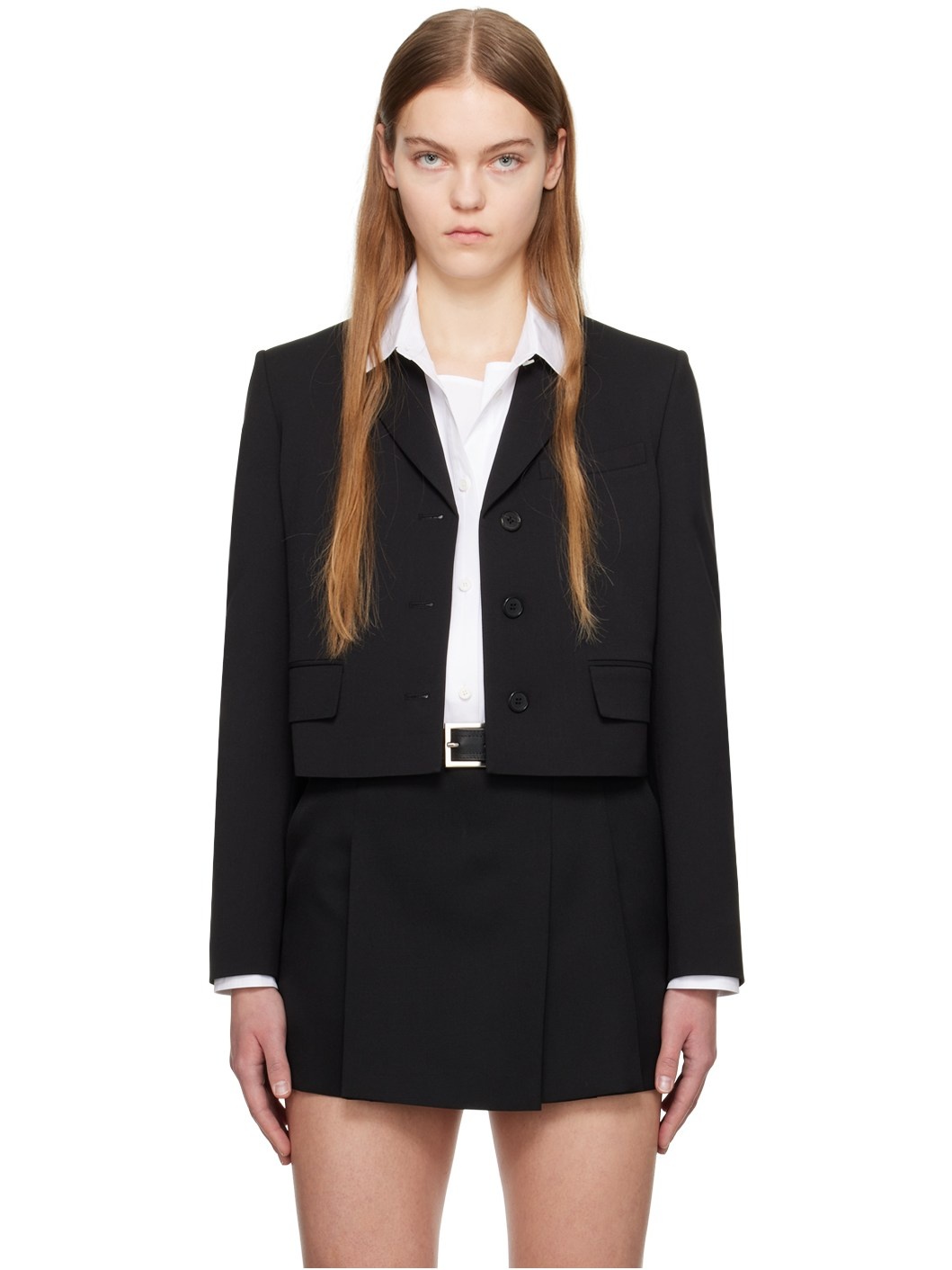 Black Cropped Blazer - 1