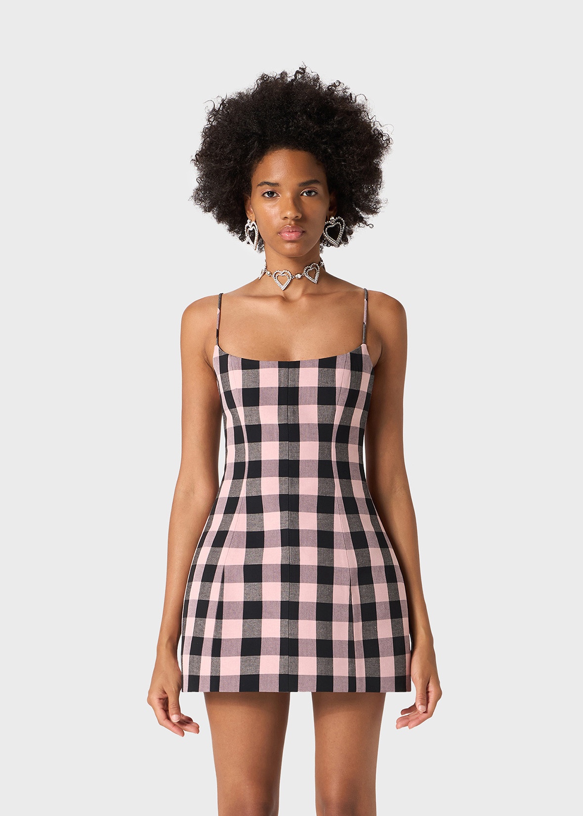 MINI DRESS IN BONDED VICHY - 3