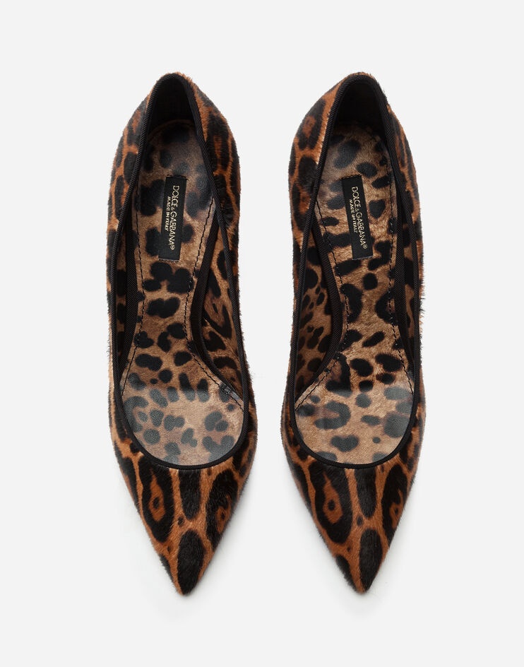 Leopard-print pony hair pumps - 4