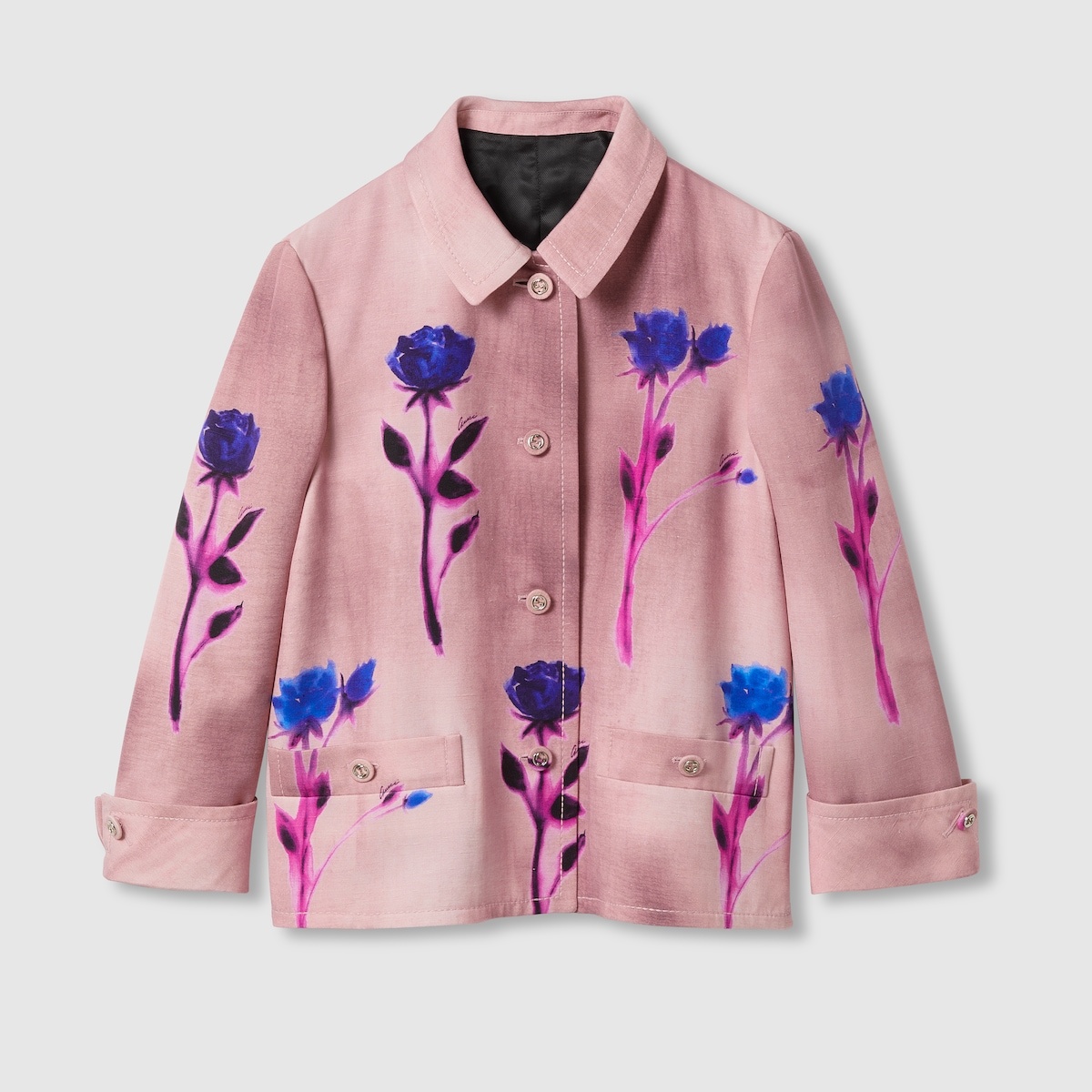 Floral print silk viscose jacket - 1