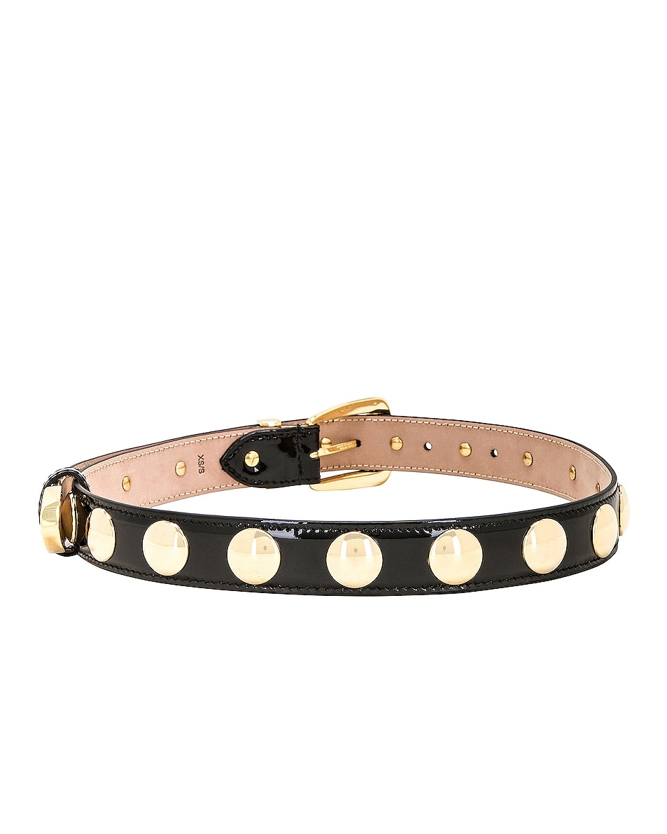Studded Benny Belt In Black & Gold - 2