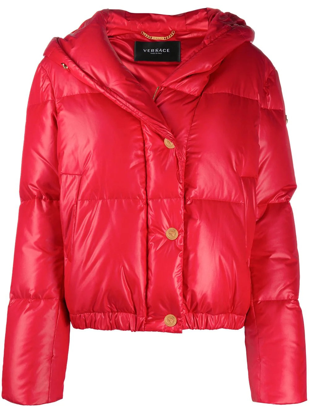 logo print puffer jacket - 1