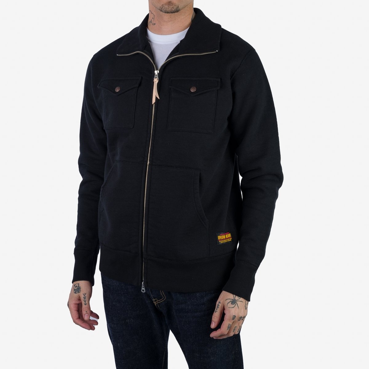 IHSW-74-BLK 14oz Ultra Heavyweight Loopwheel Sweater Jacket - Black - 2