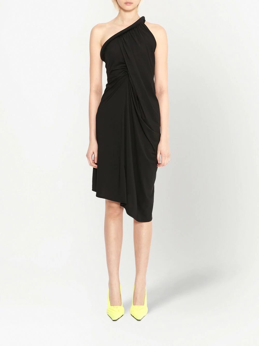 one-shoulder gathered dress - 2