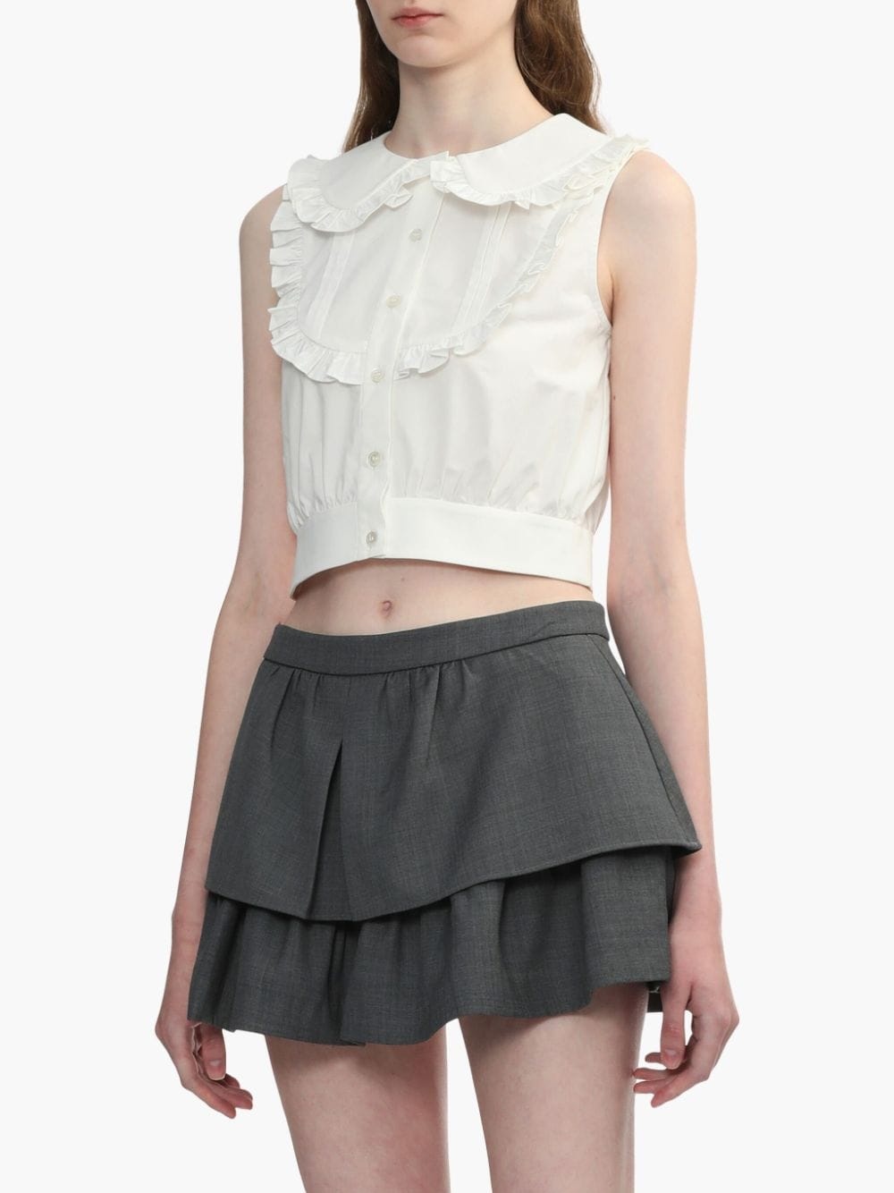 cotton cropped blouse - 3