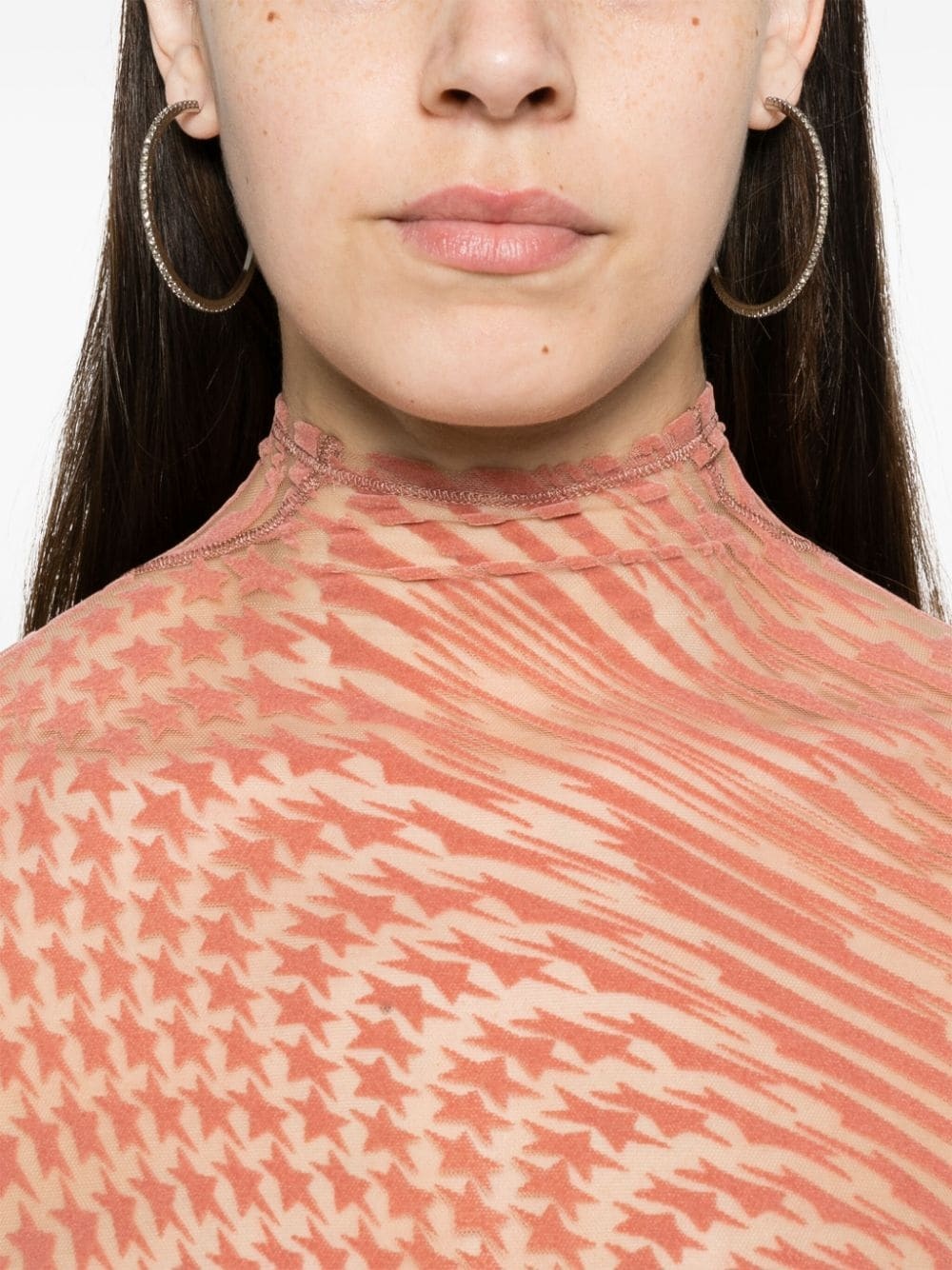 star-print mesh bodysuit - 5