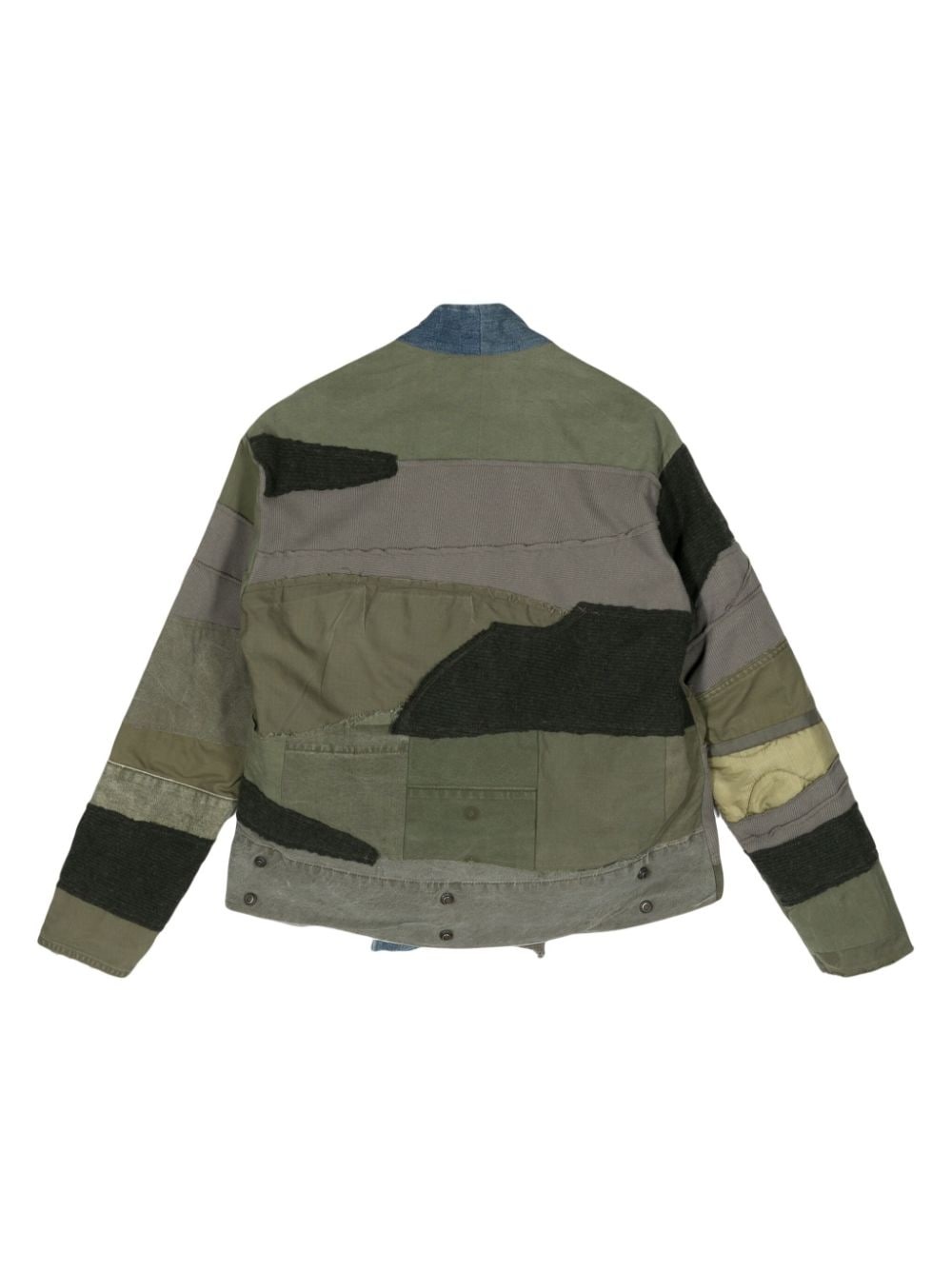 shawl-collar patchwork jacket - 2