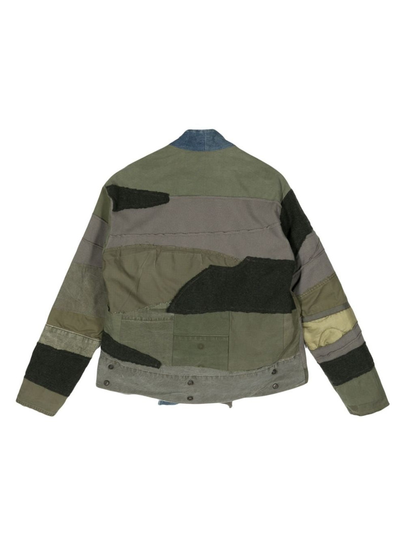 Greg Lauren shawl-collar patchwork jacket outlook