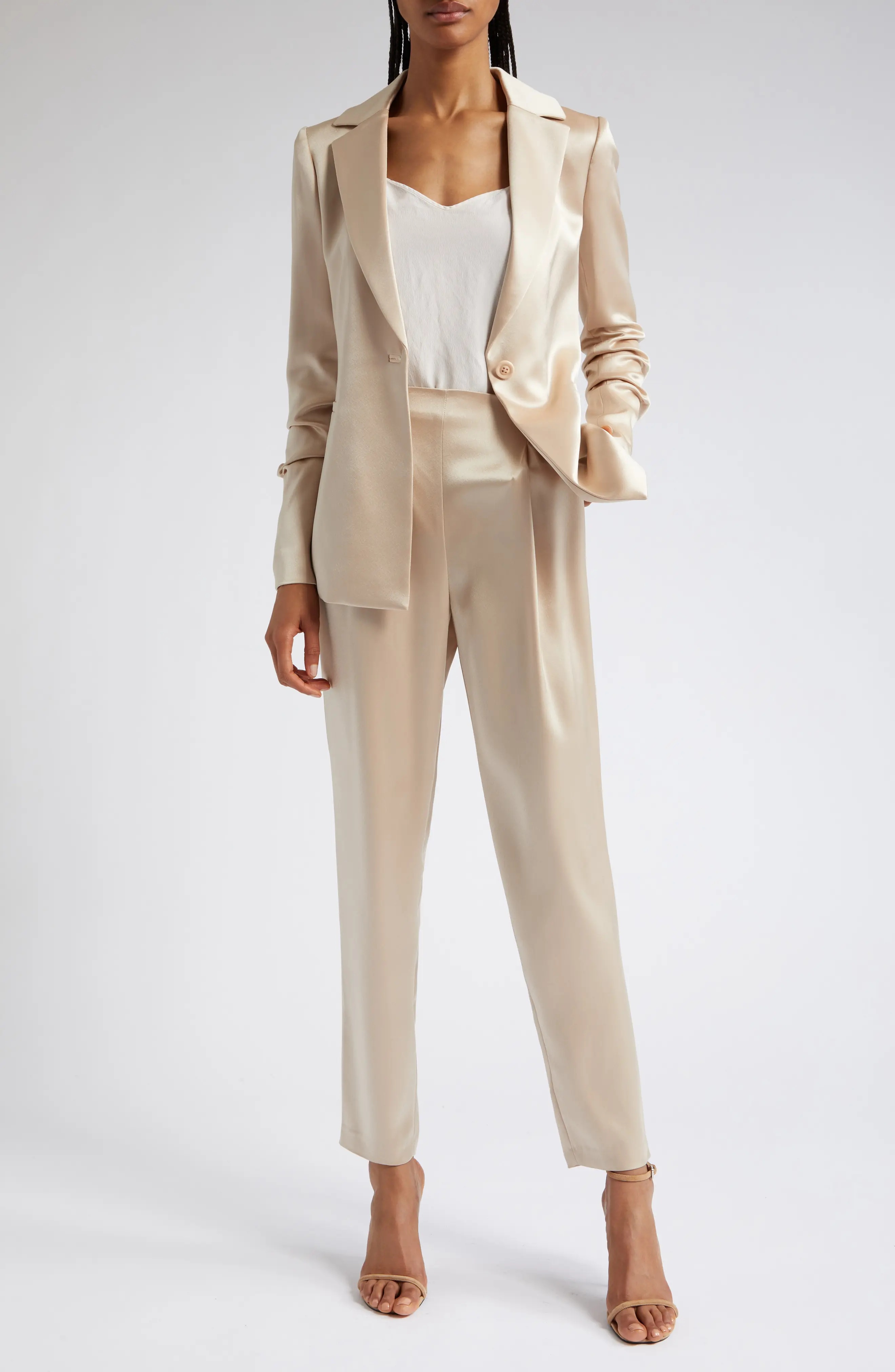 Pailey Fitted Satin Blazer - 2