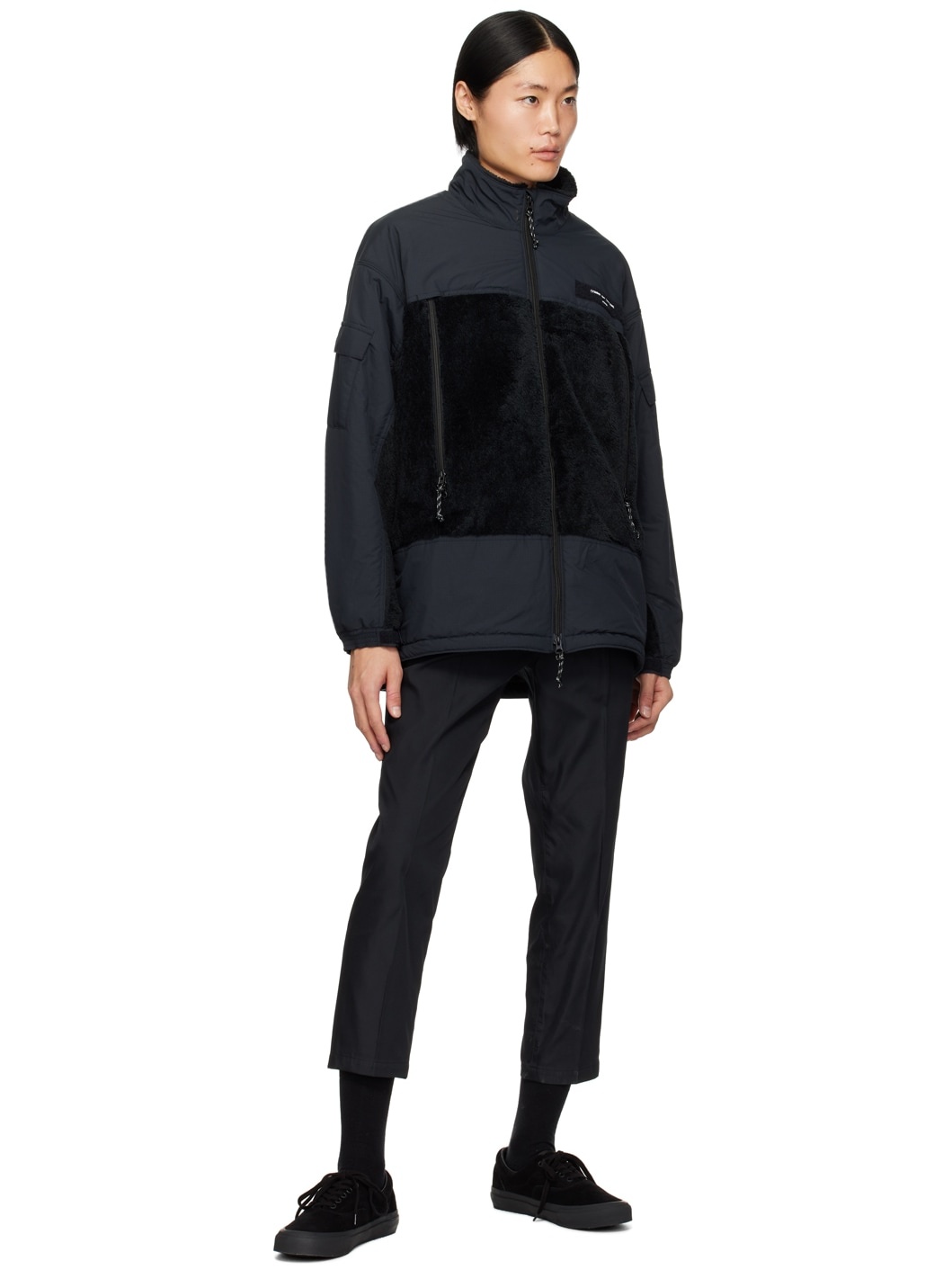 Black Paneled Jacket - 4