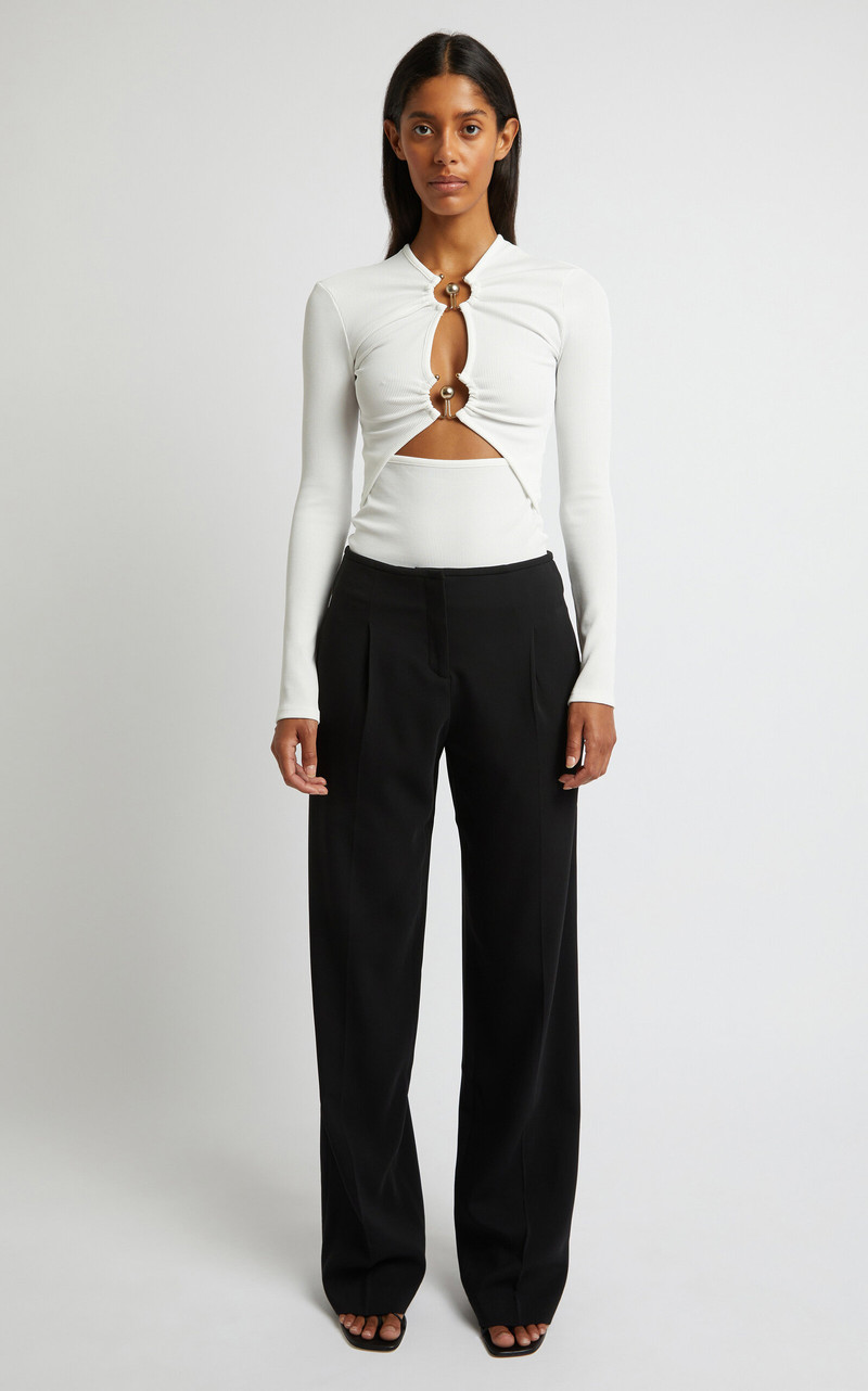 CHRISTOPHER ESBER Orbit Ruched Cutout Top white outlook