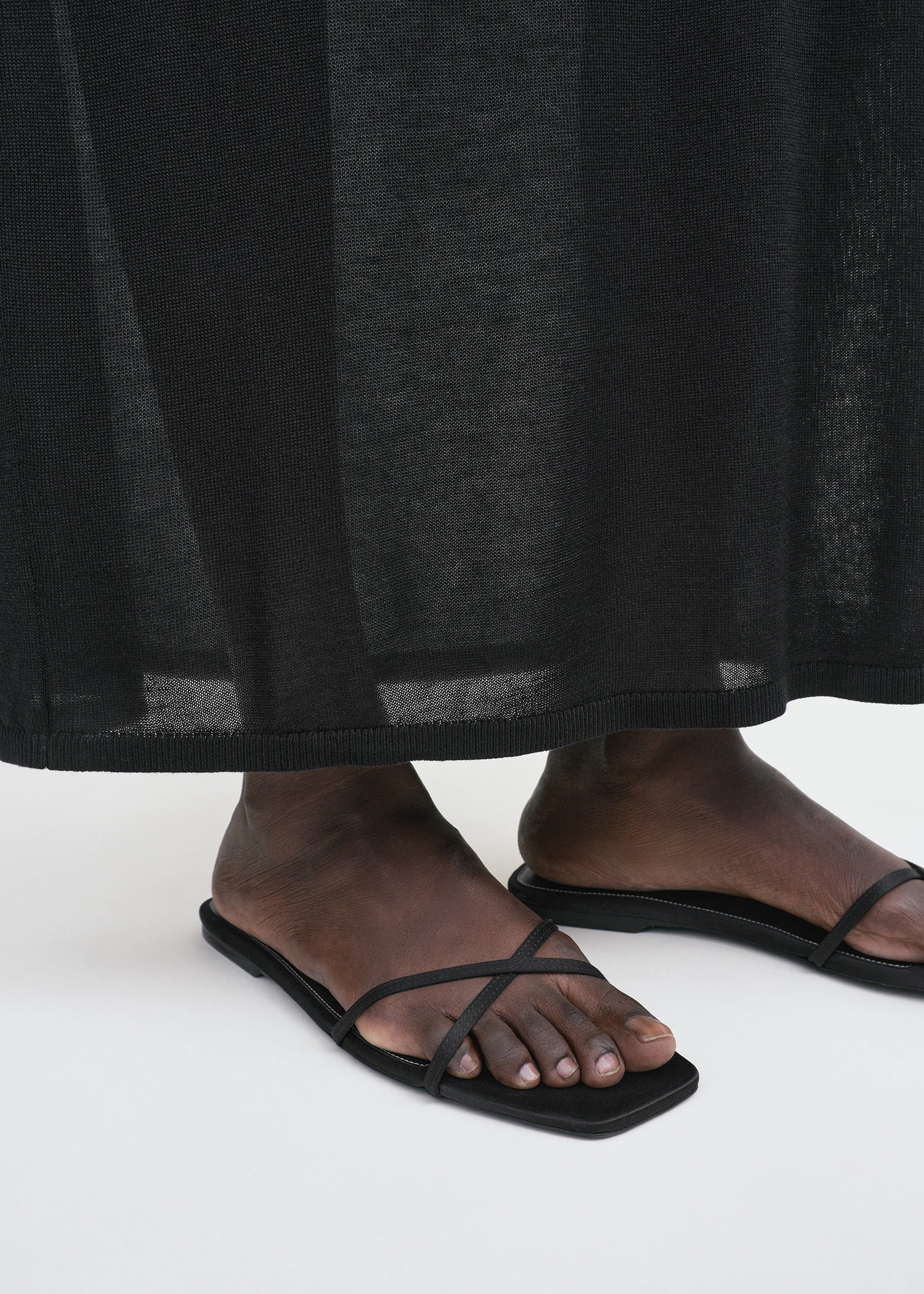 Satin crossover slides black - 3