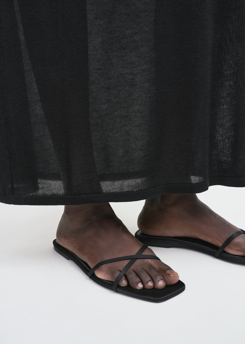 Satin crossover slides black 3