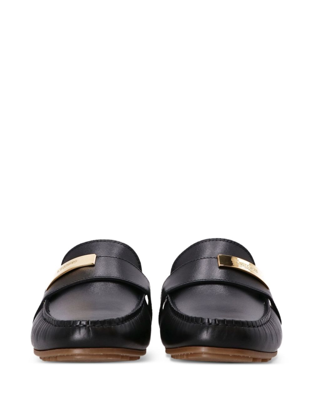 leather bar-detail loafers - 3