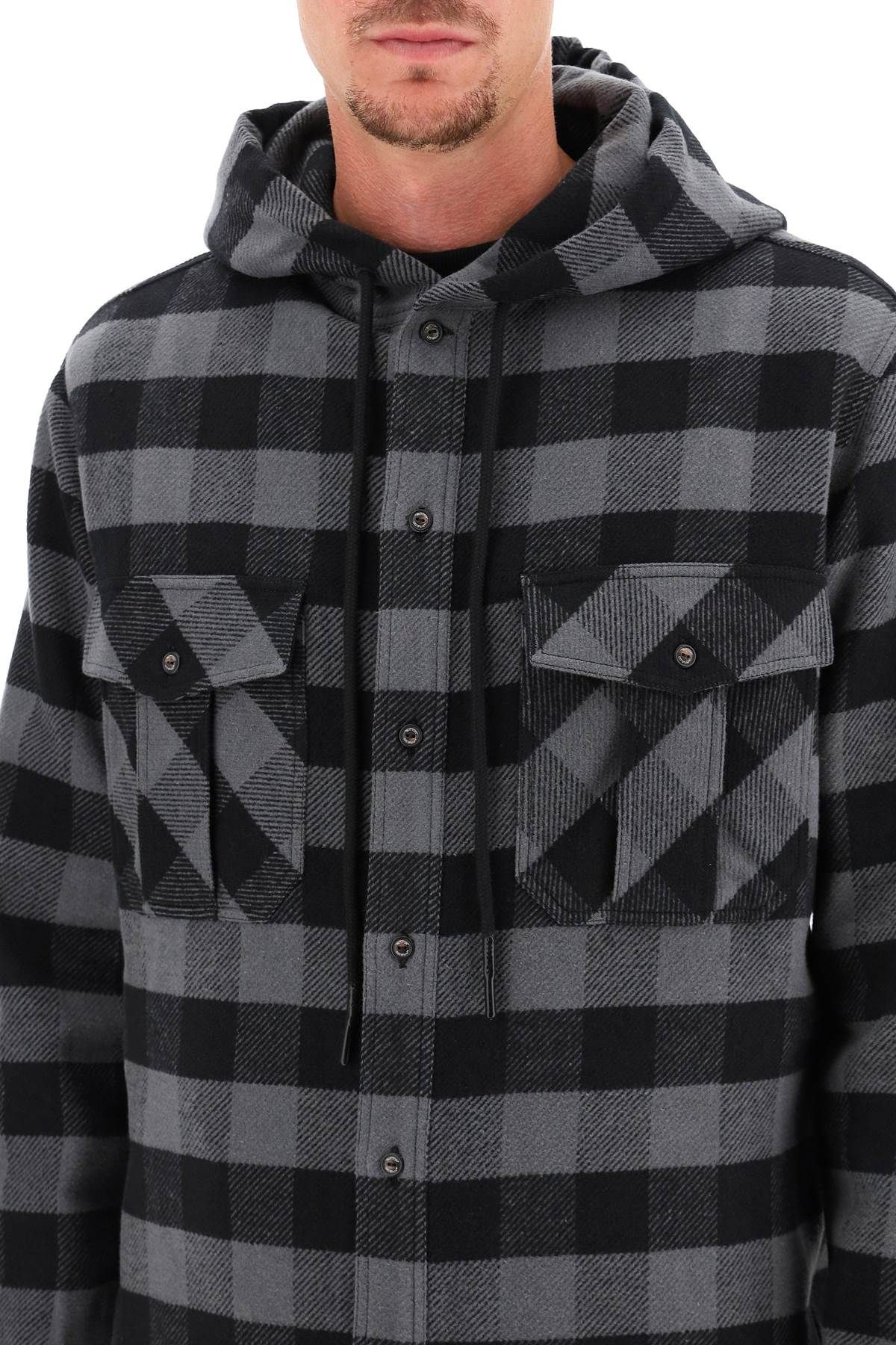 HOODED FLANNEL SHIRT - 5