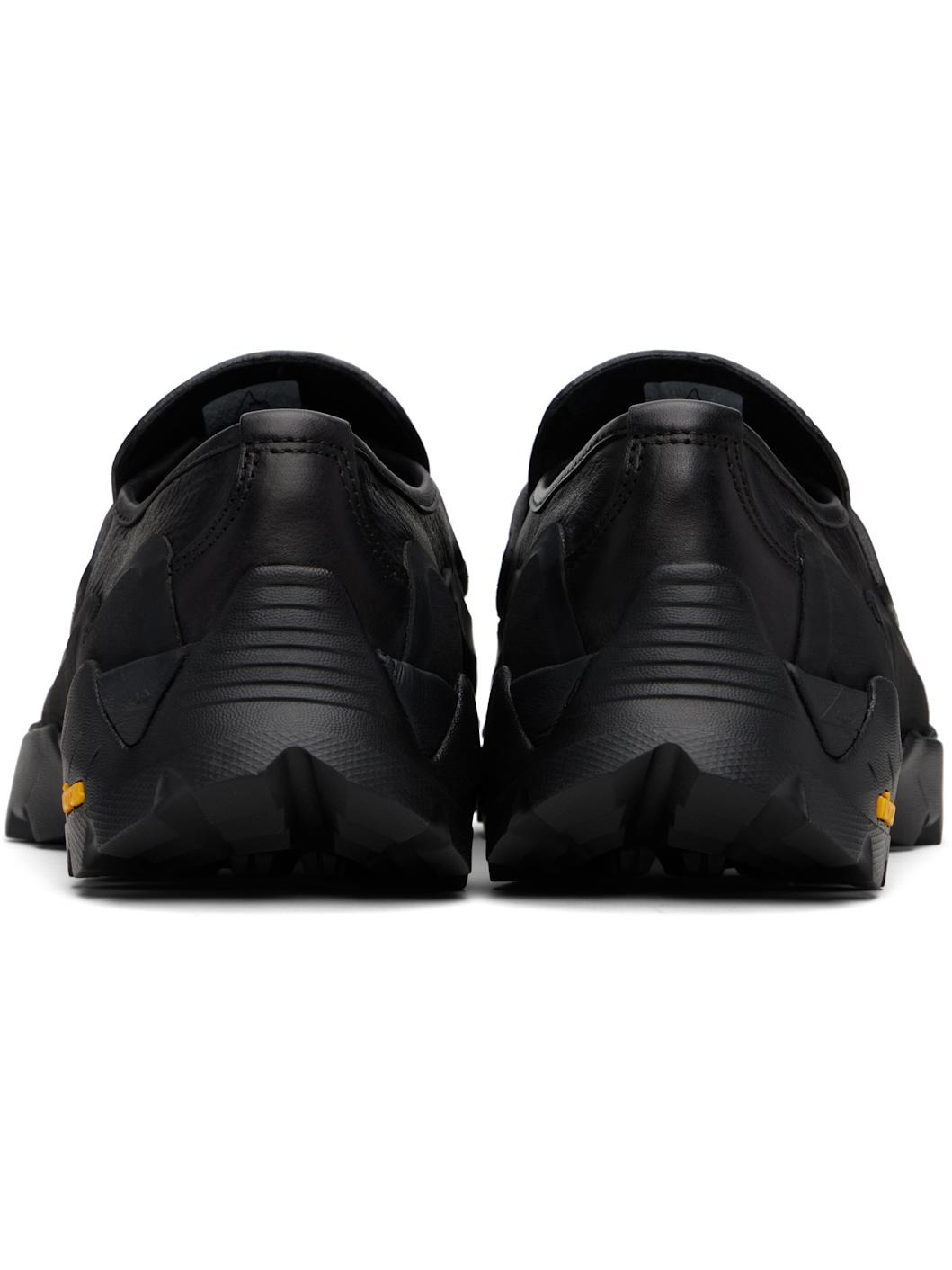Black Logo Cutout Loafers - 2