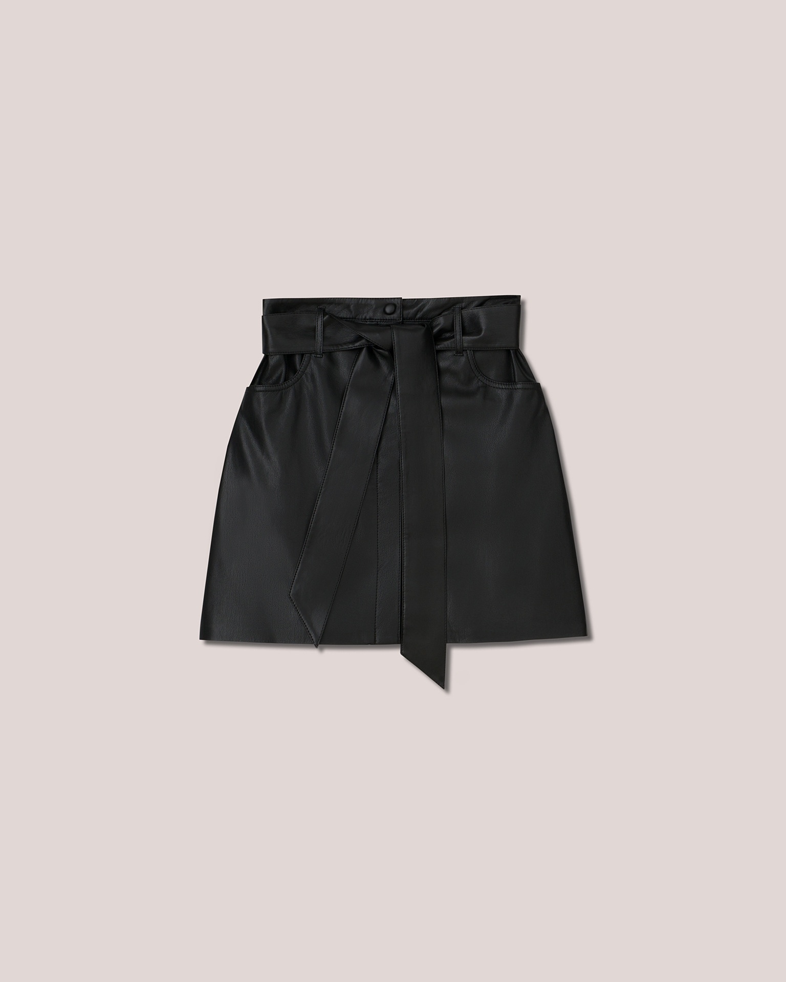 MEDA - Vegan leather mini skirt - Black - 1