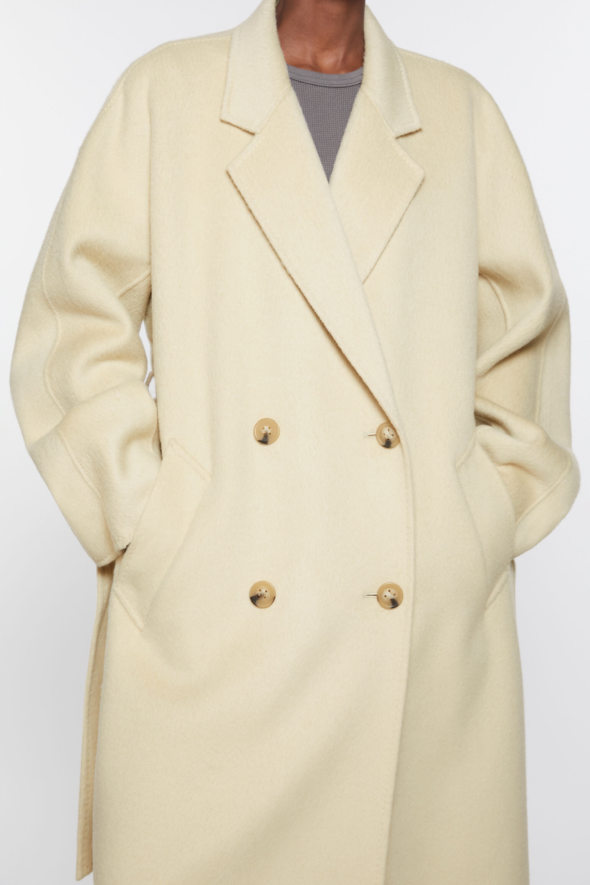 Double-breasted wool coat - Clay beige - 6