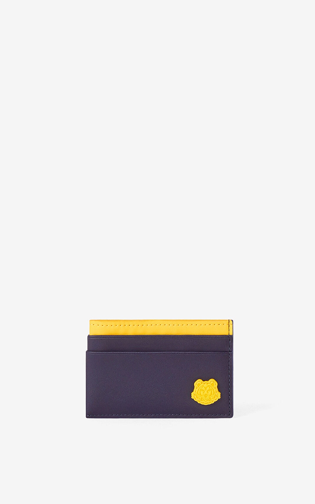 Tiger Crest leather card holder - 1