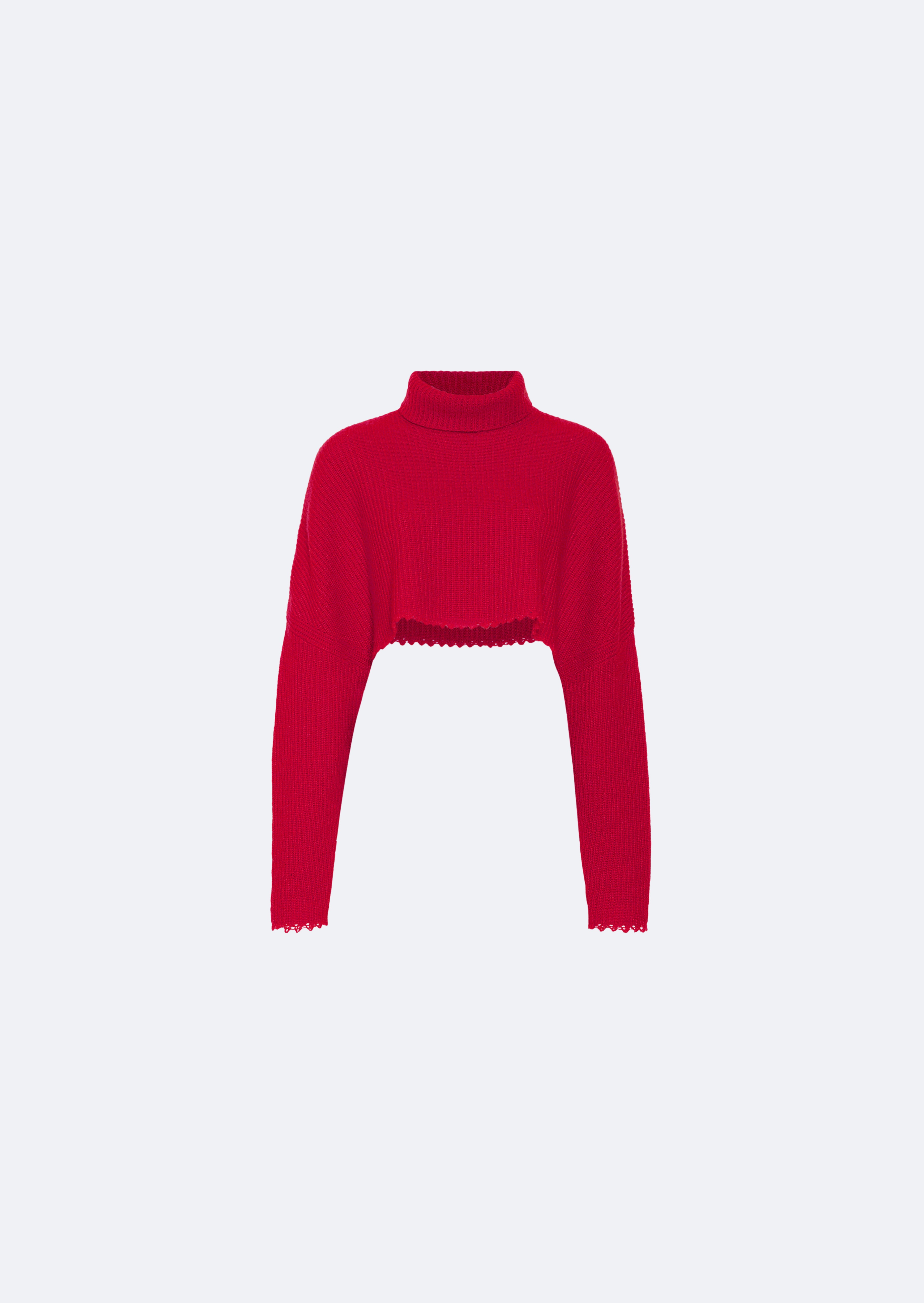 Airy Cashmere Cropped Turtleneck - 1