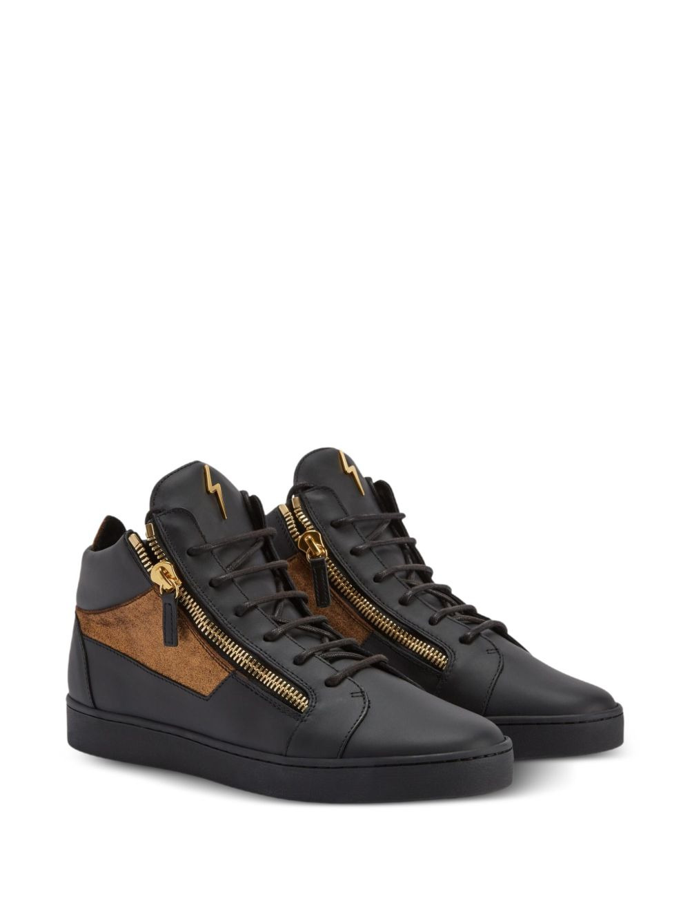 Kriss zip-detail leather high-top sneakers - 2