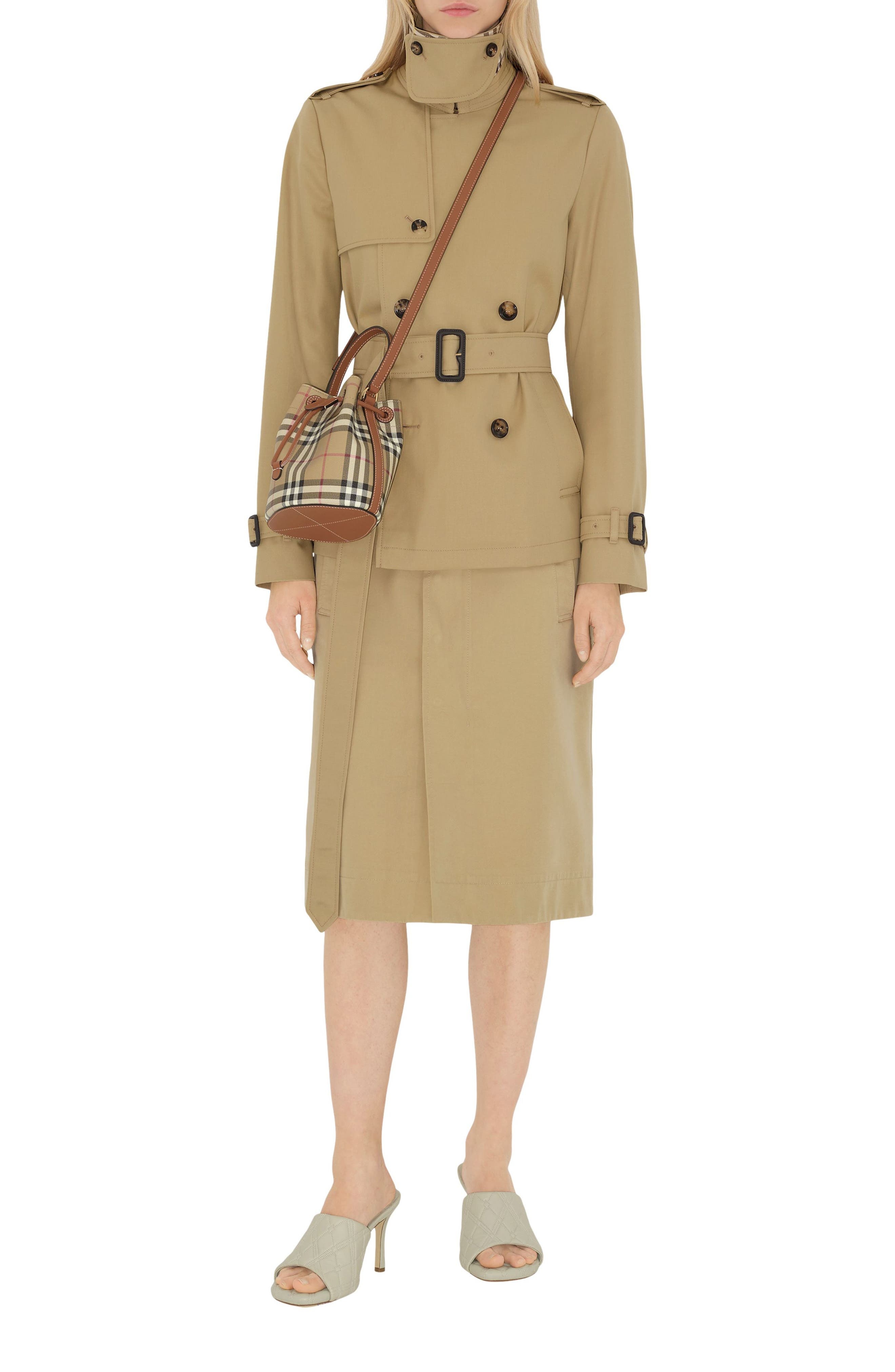 burberry Mini Check Bucket Bag in Vintage Check/Briar Brown at Nordstrom - 2