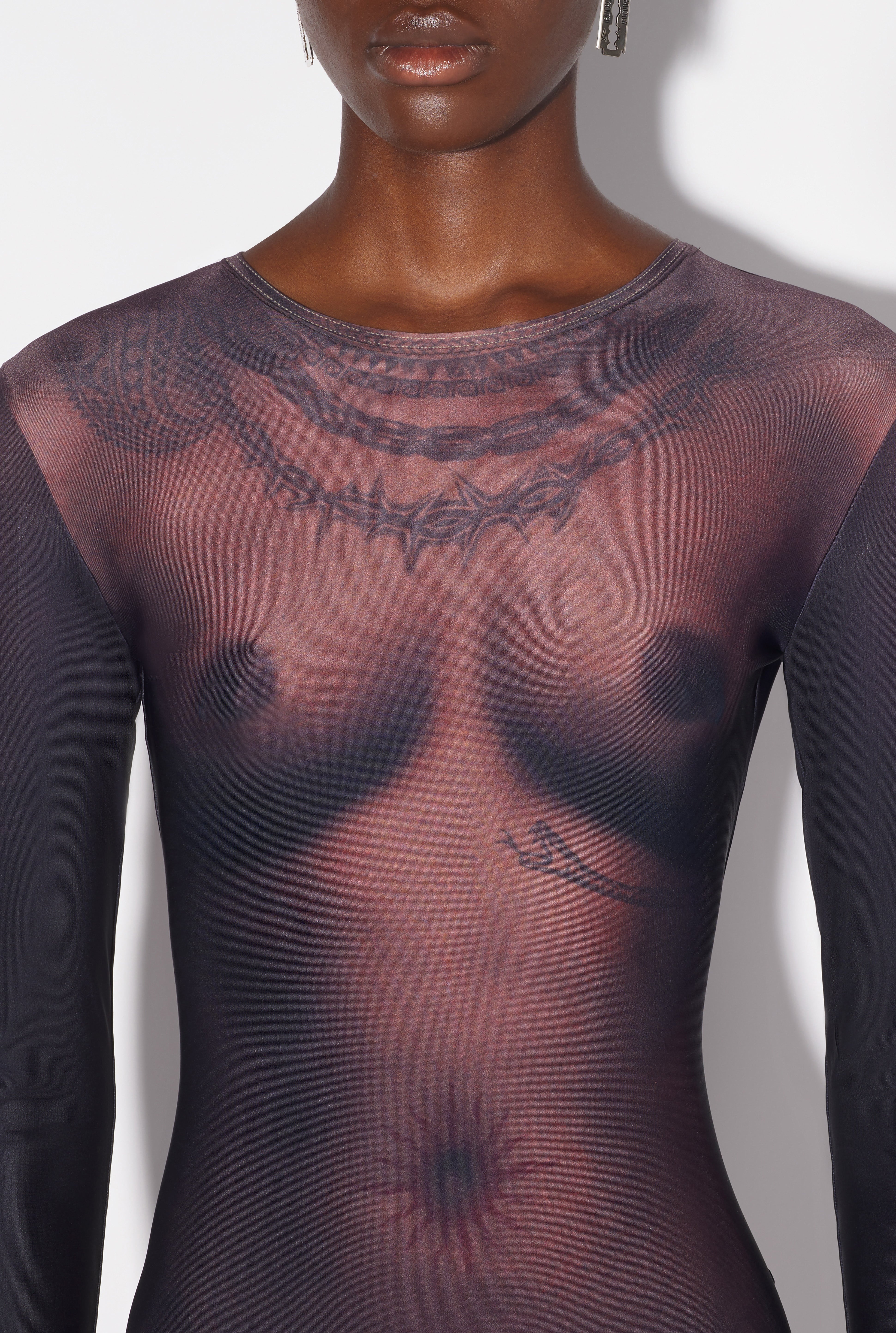 THE SHORT EBONY BODY TATTOO DRESS - 4