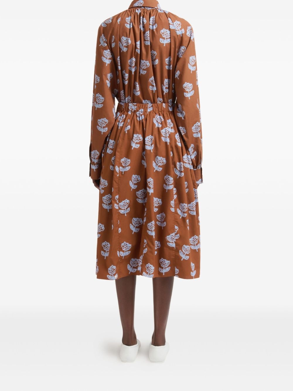 Sprayed Roses-print midi skirt - 4