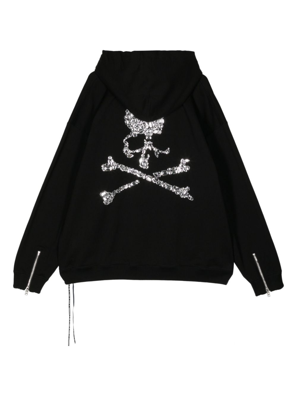 skull-print cotton hoodie - 2