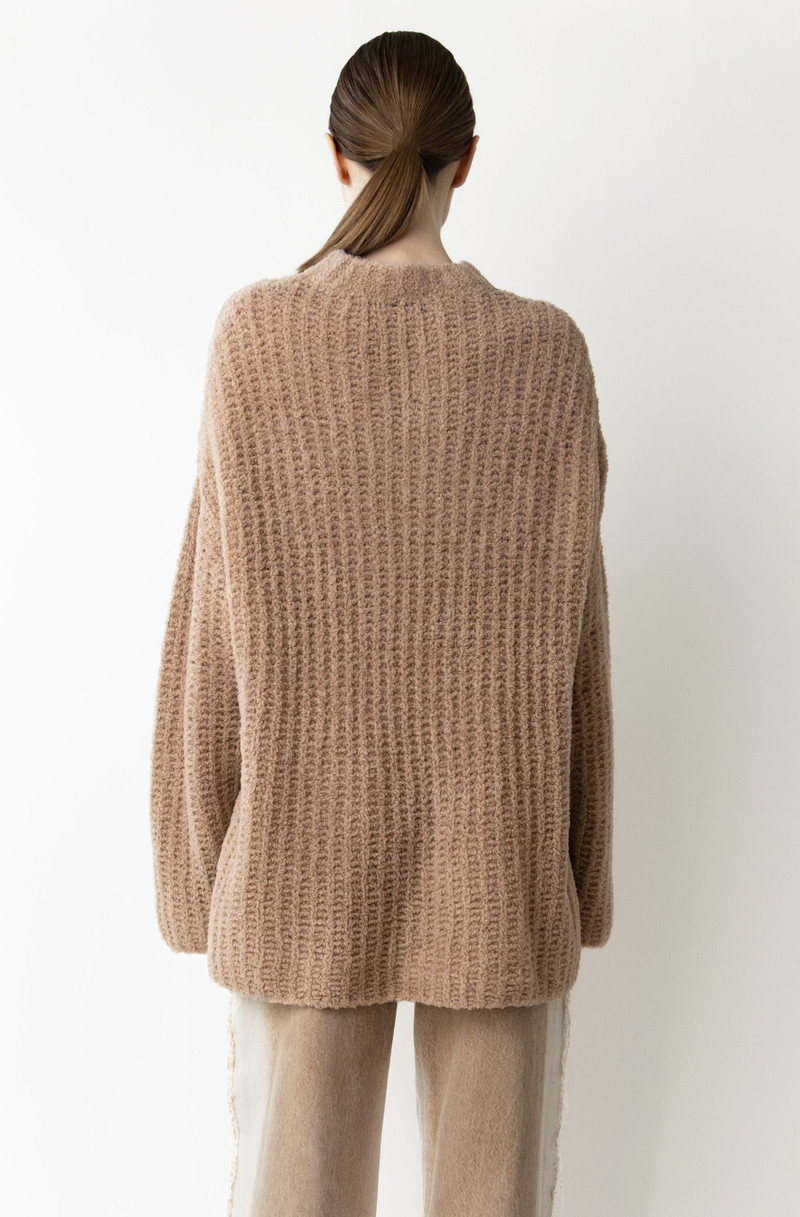 LAPOINTE Plush Boucle Oversized Crew Neck outlook